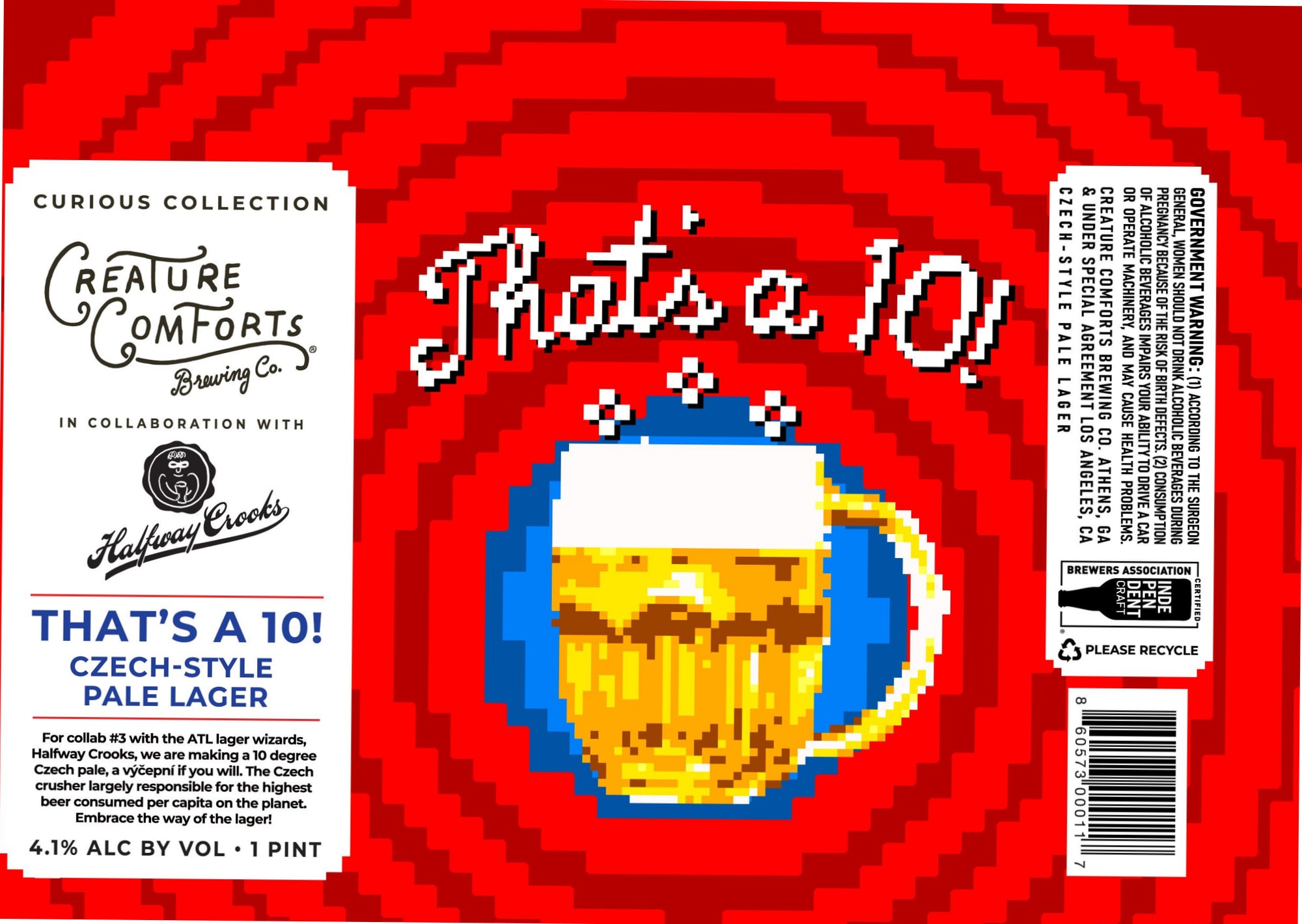 That’s a 10! by Creature Comforts Brewing Co. - beer label