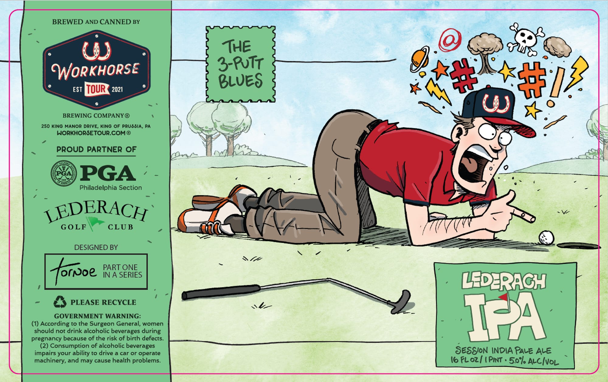 The 3-Putt Blues by Workhorse Brewing Company - beer label