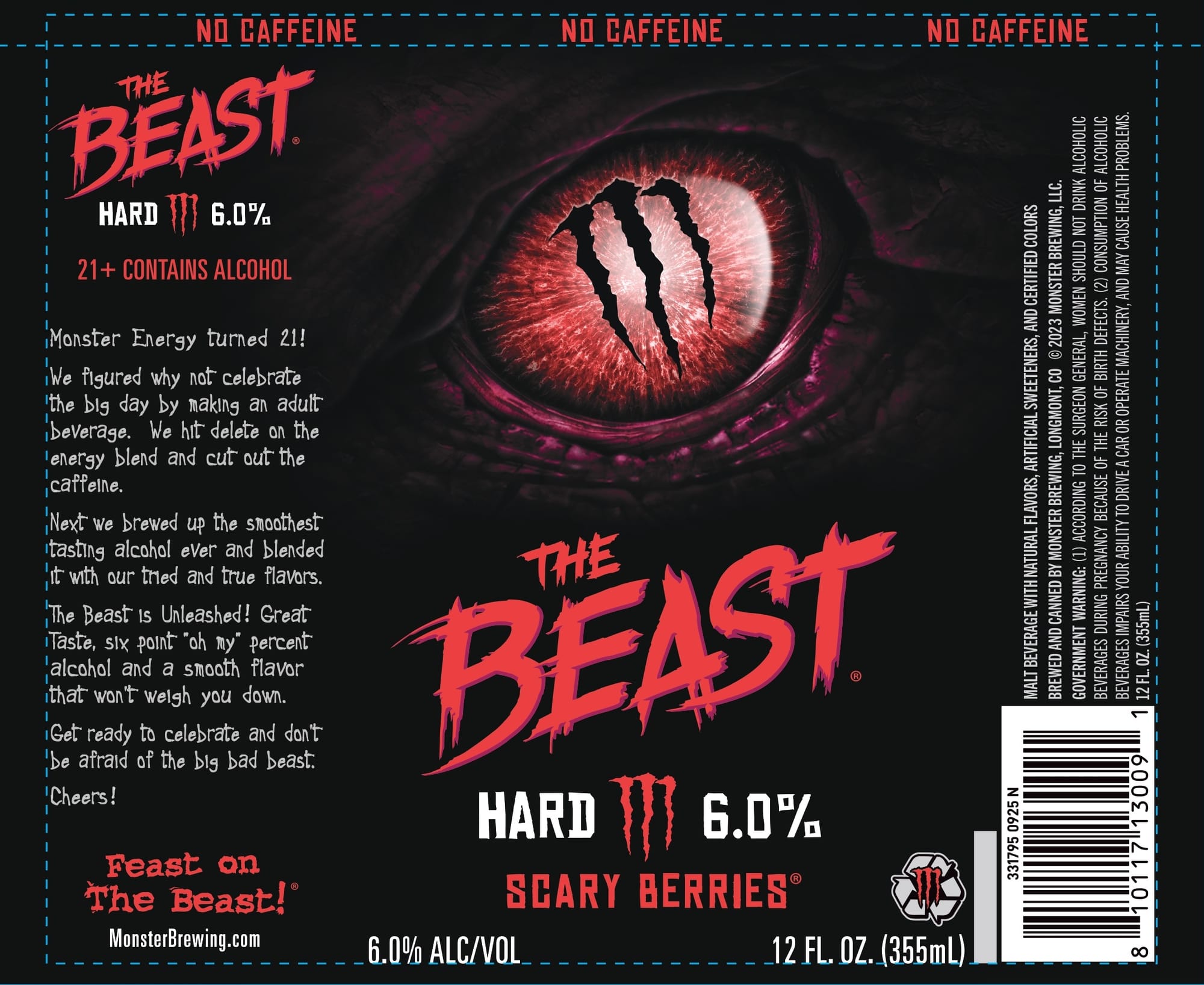 The Beast Hard Tea by Monster Brewing - beer label