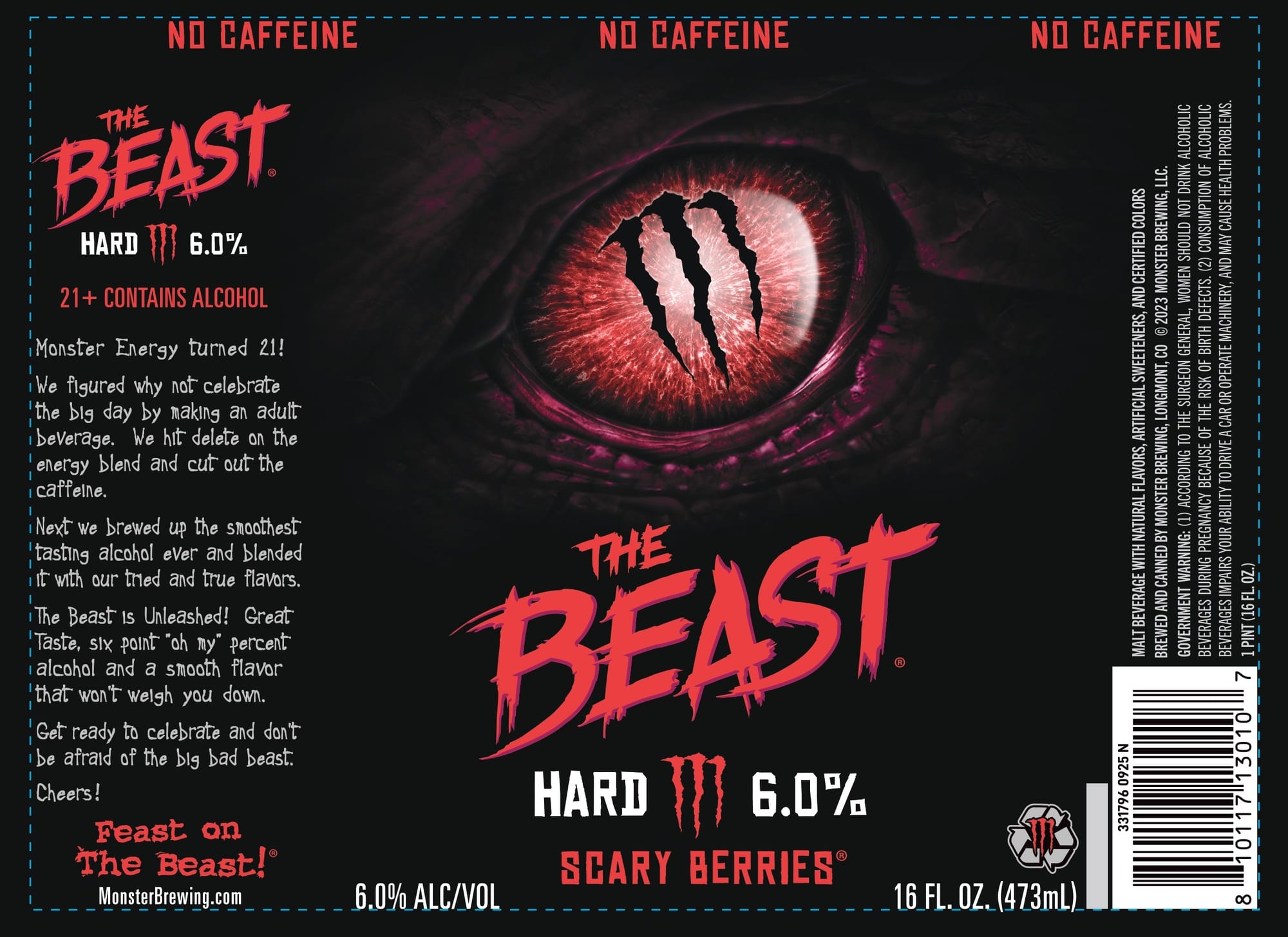 The Beast Hard Tea by Monster Brewing - beer label