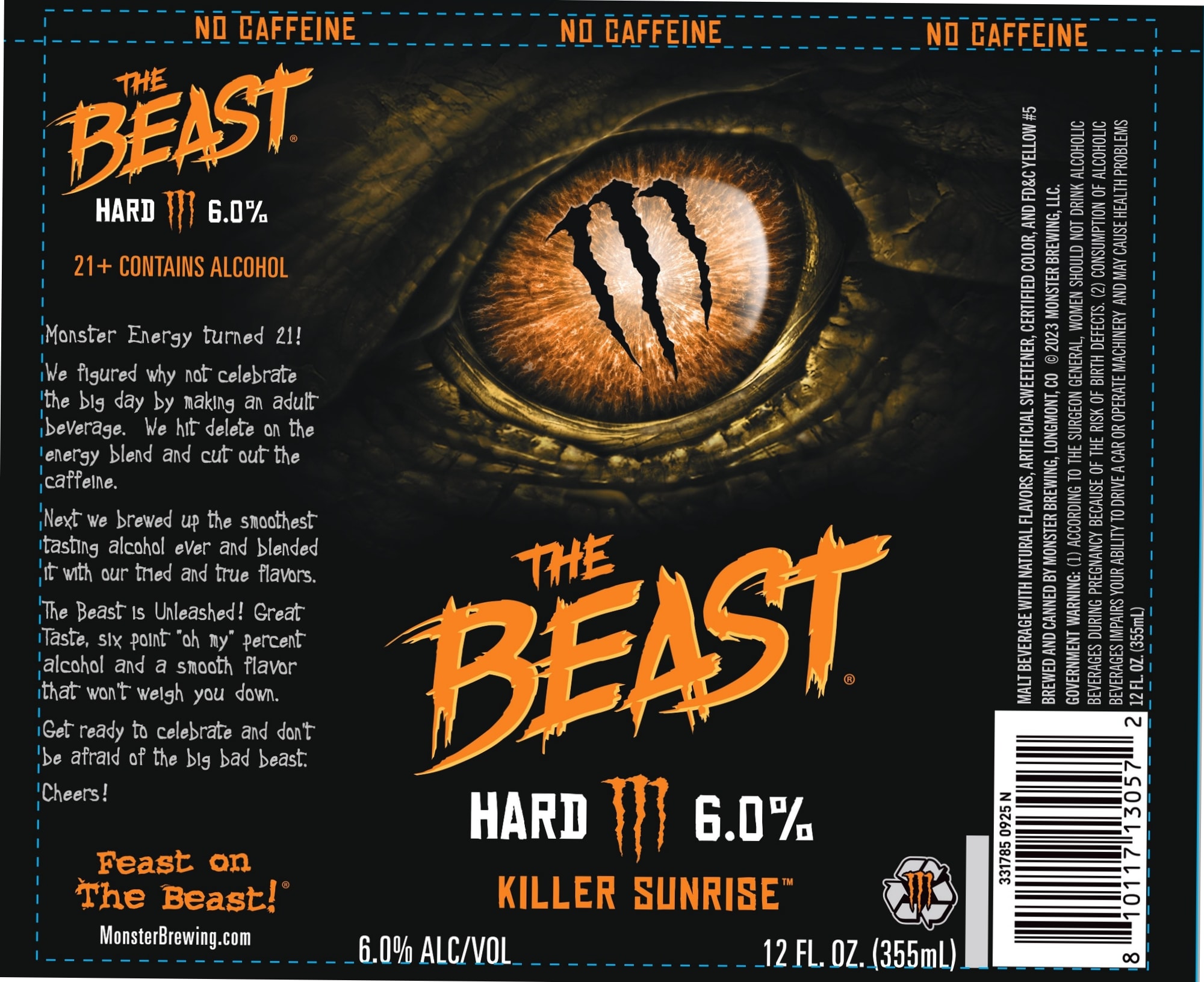 The Beast Hard Tea by Monster Brewing - beer label