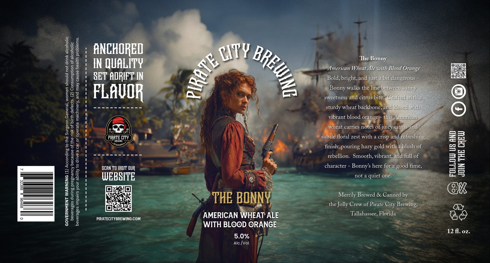 The Bonny by Pirate City Brewing - beer label