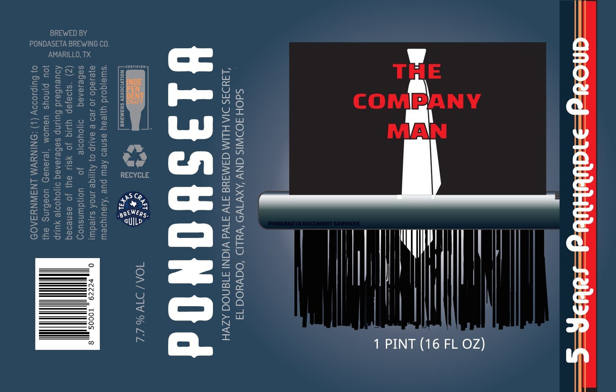 The Company Man by Pondaseta Brewing Co. - beer label