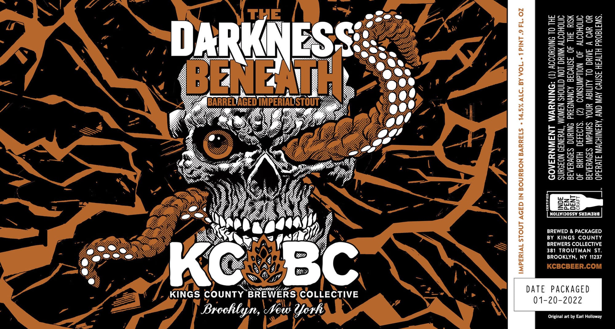 The Darkness Beneath by Kings County Brewers Collective - beer label
