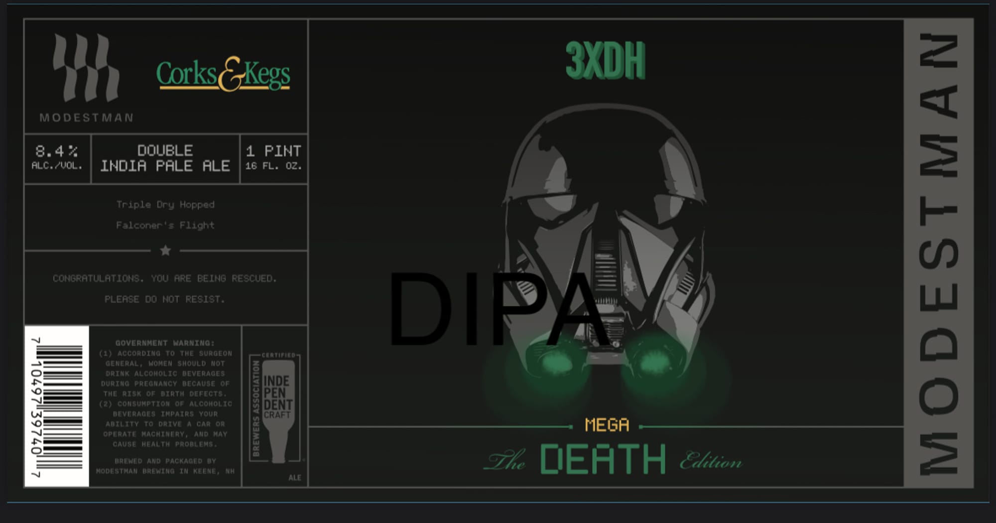 The Death Edition by Modestman Brewing - beer label