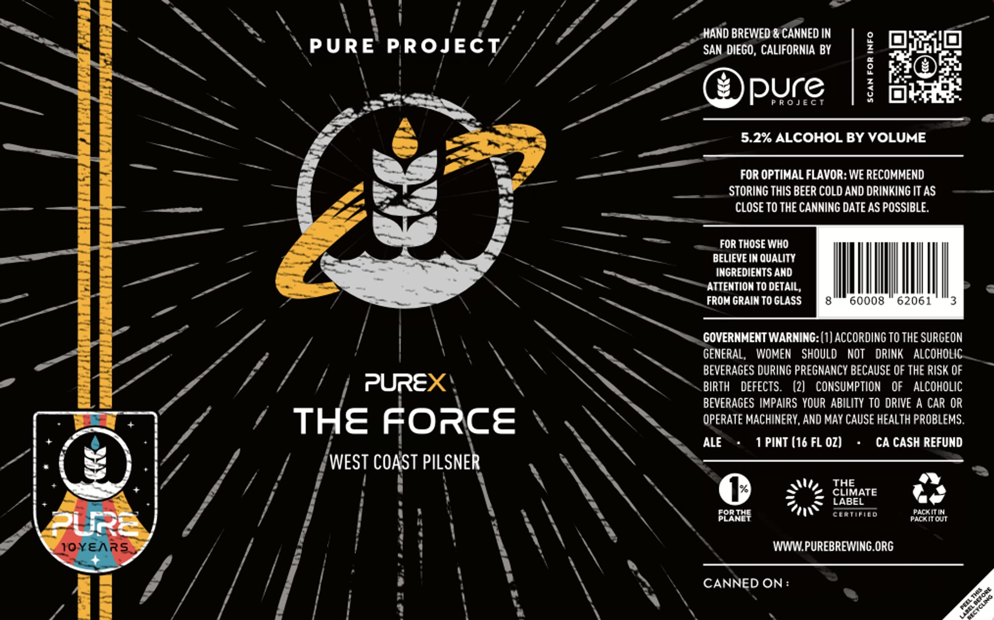 The Force by Pure Project - beer label