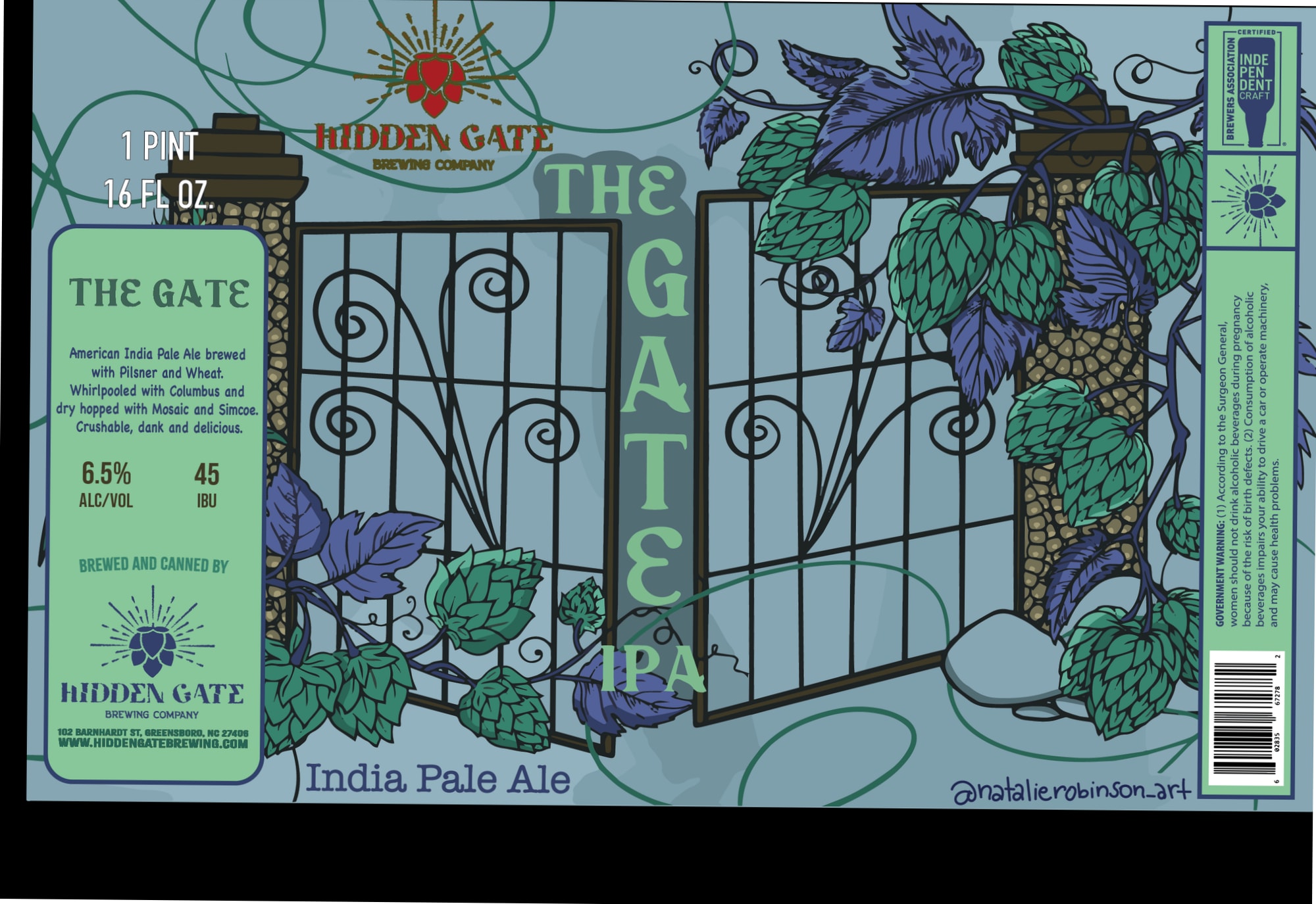 The Gate by Hidden Gate Brewing Company - beer label