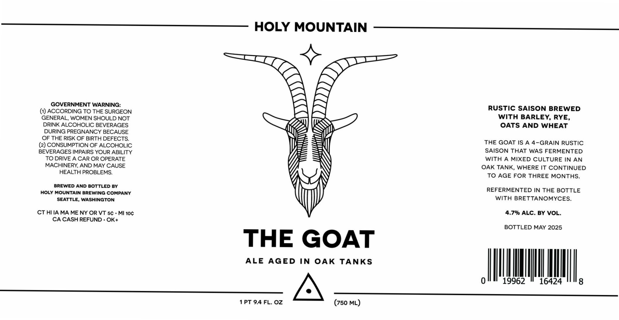 The Goat by Holy Mountain Brewing Company - beer label