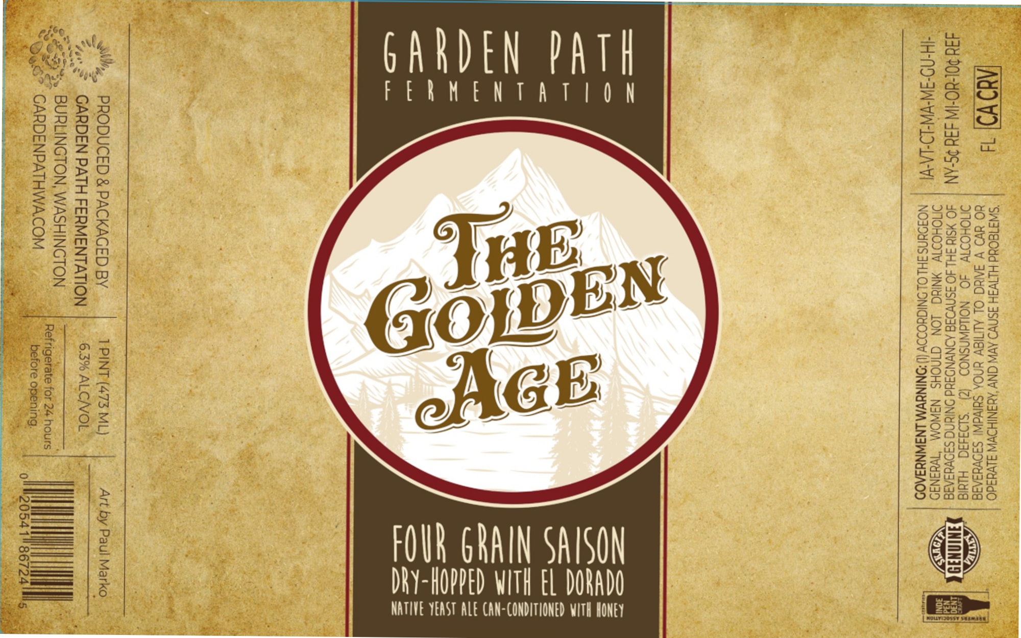 The Golden Age by Garden Path Fermentation - beer label