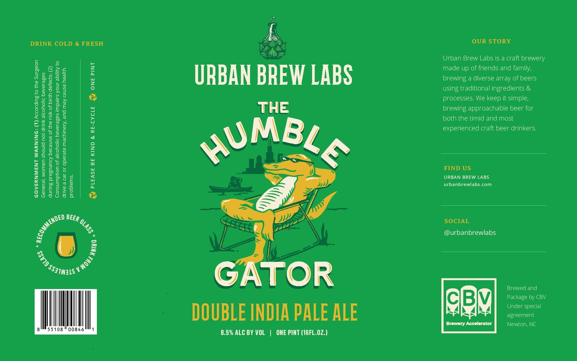 The Humble Gator by Urban Brew Labs - beer label