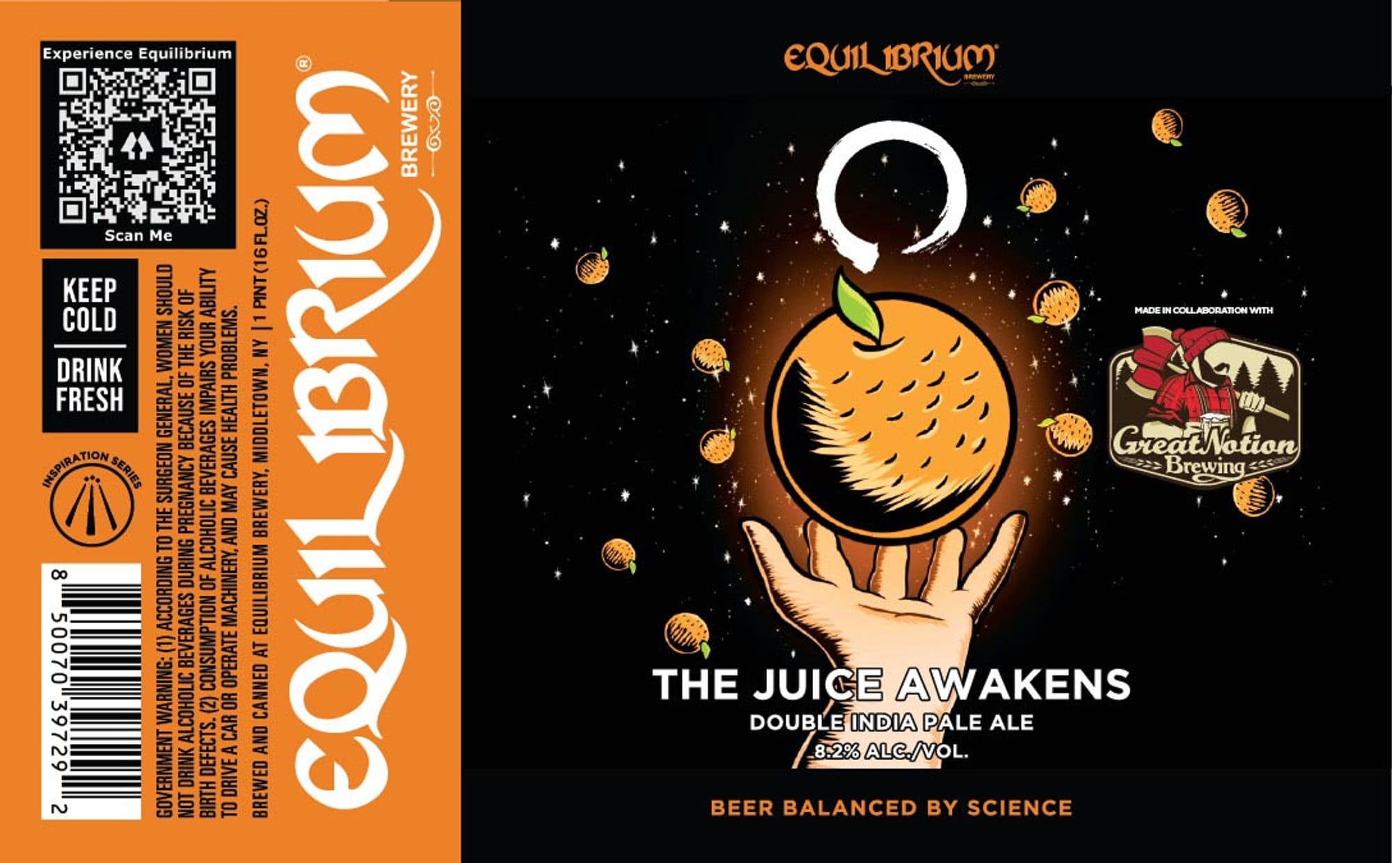 The Juice Awakens by Equilibrium Brewery - beer label