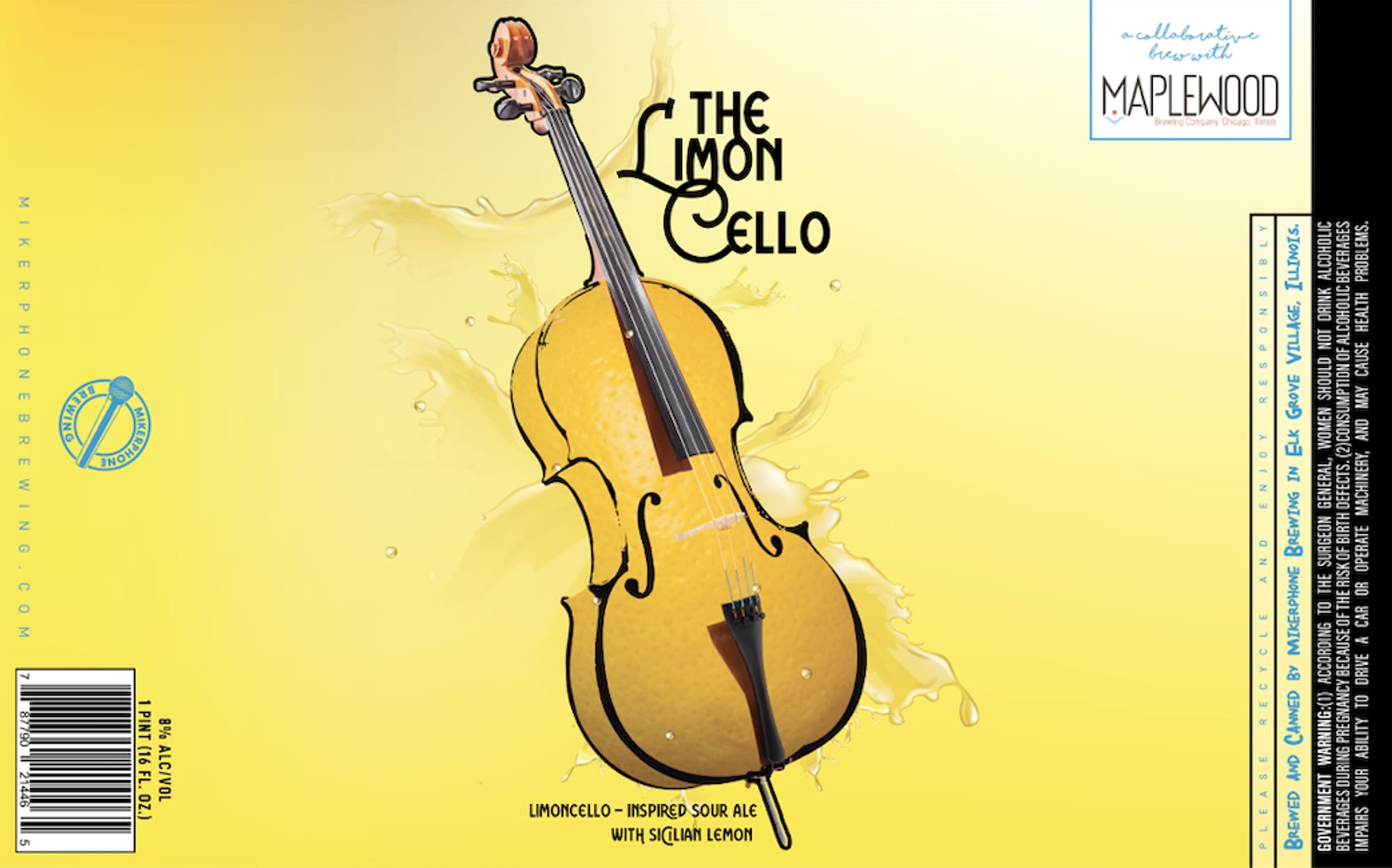 The Lemon Cello by Maplewood Brewery & Co. / Mike’s Phone Home Brewing - beer label