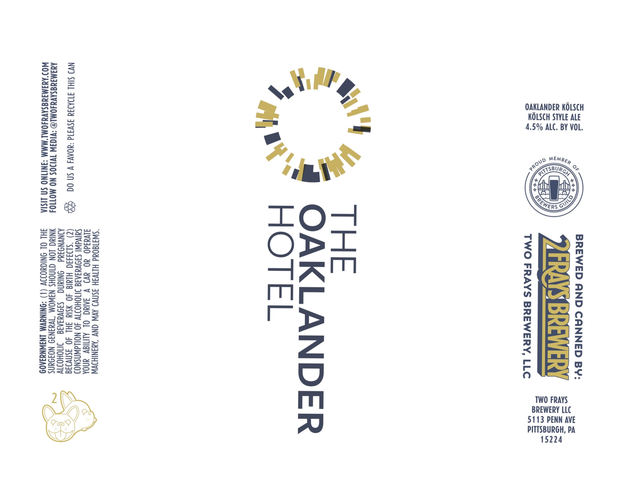 The Oakland Kölsch by Two Frays Brewery - beer label