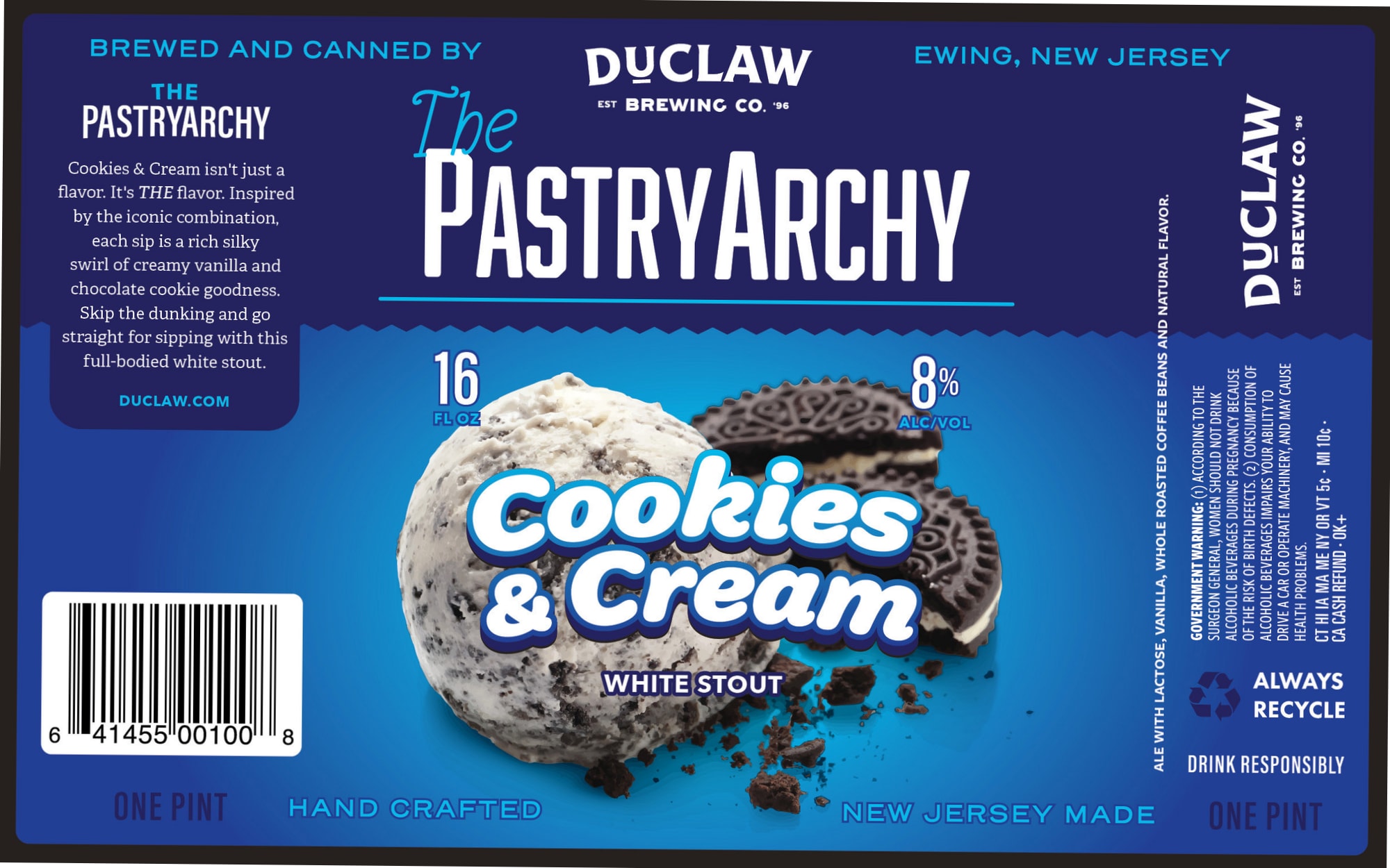 The Pastryarchy: Cookies & Cream by Dúclaw Brewing Co. - beer label