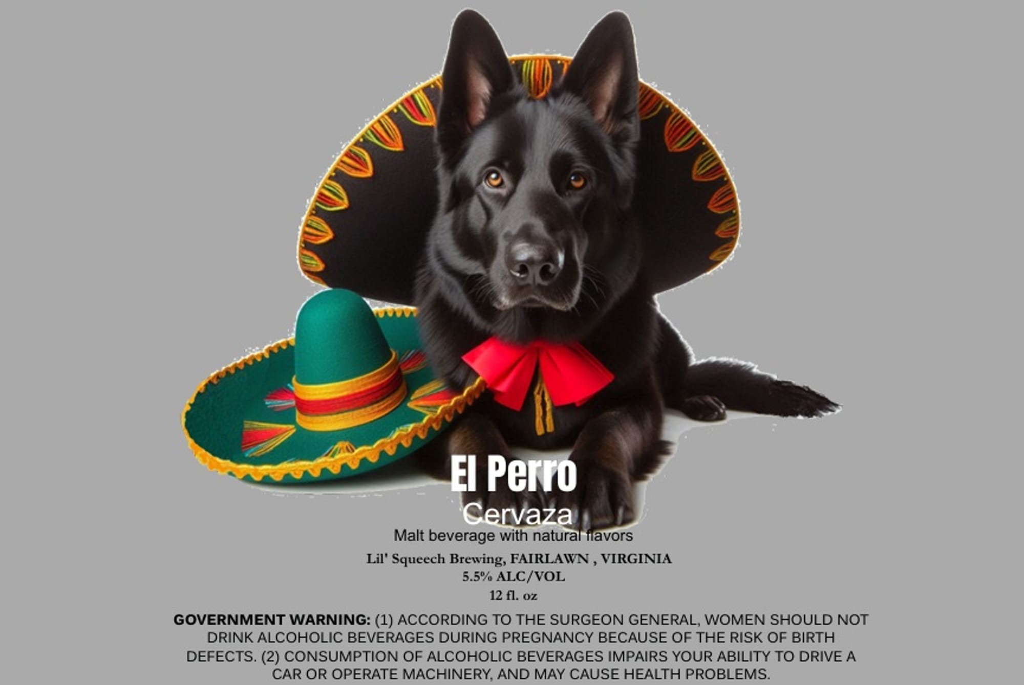 El Perro Cerveza by Lil’ Squeech Brewing - beer label