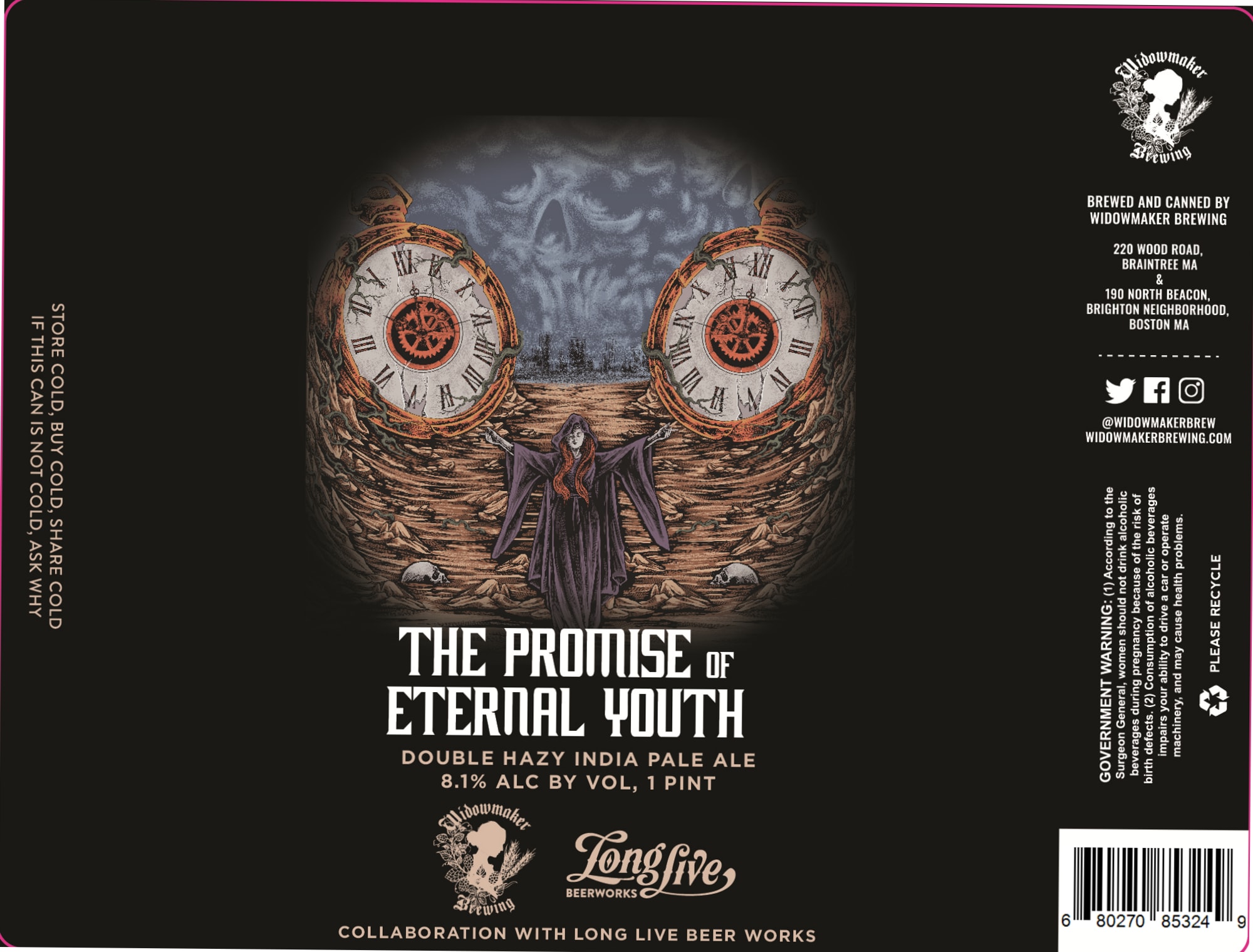 The Promise of Eternal Youth by Widowmaker Brewing - beer label