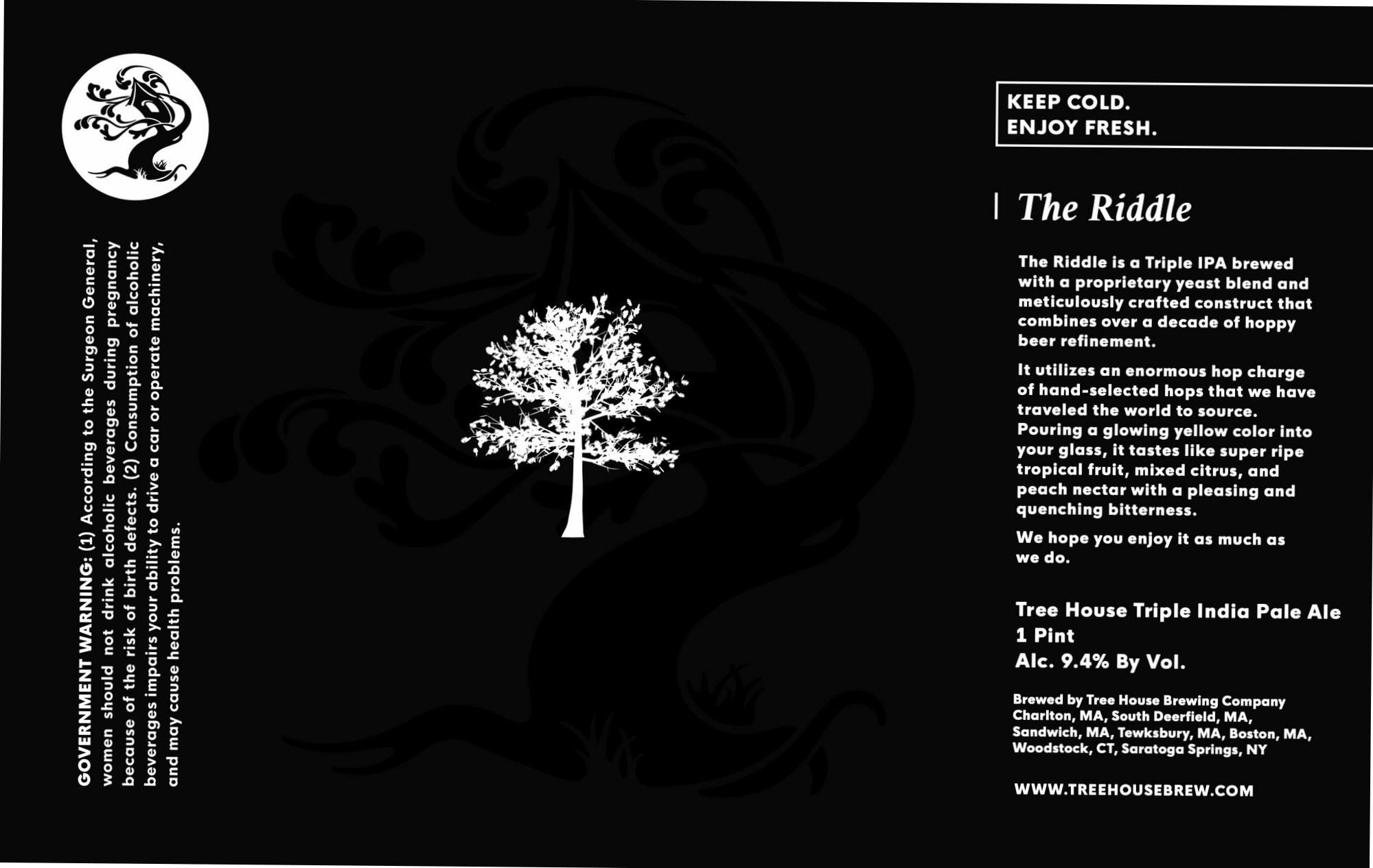 The Riddle by Tree House Brewing Company - beer label