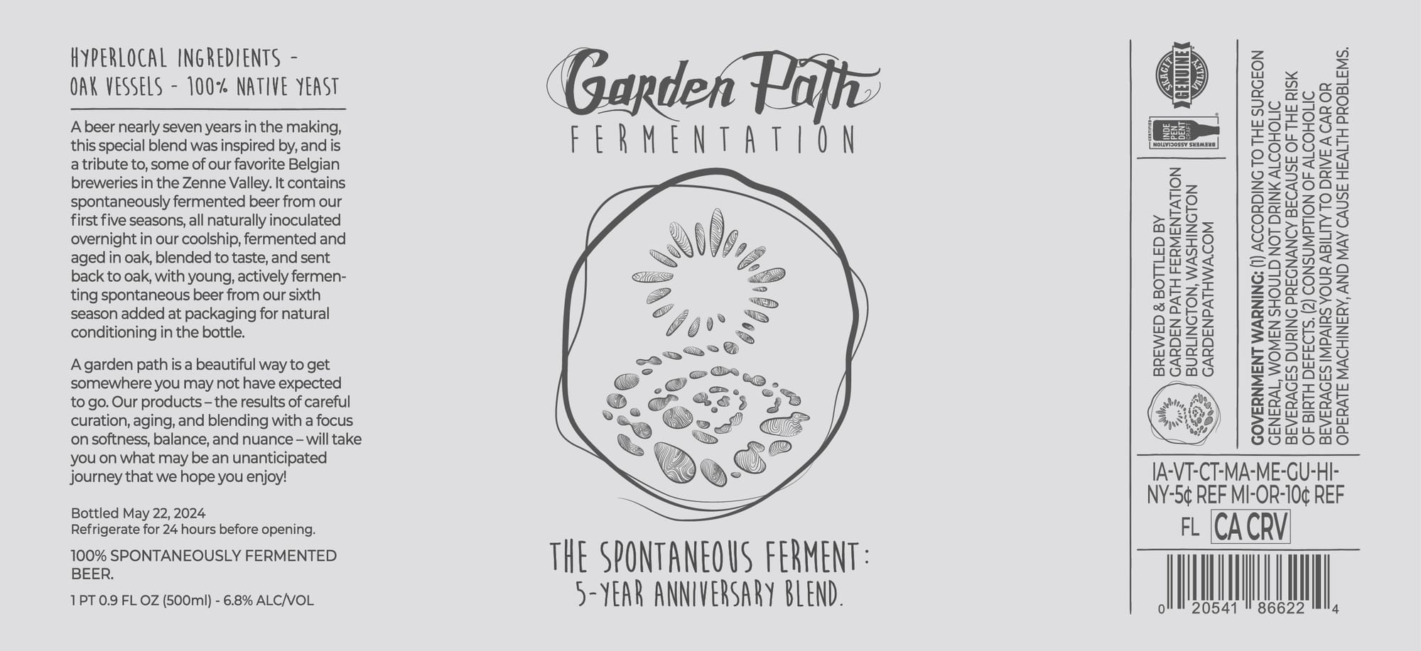 The Spontaneous Ferment: 5-Year Anniversary Blend by Garden Path Fermentation - beer label