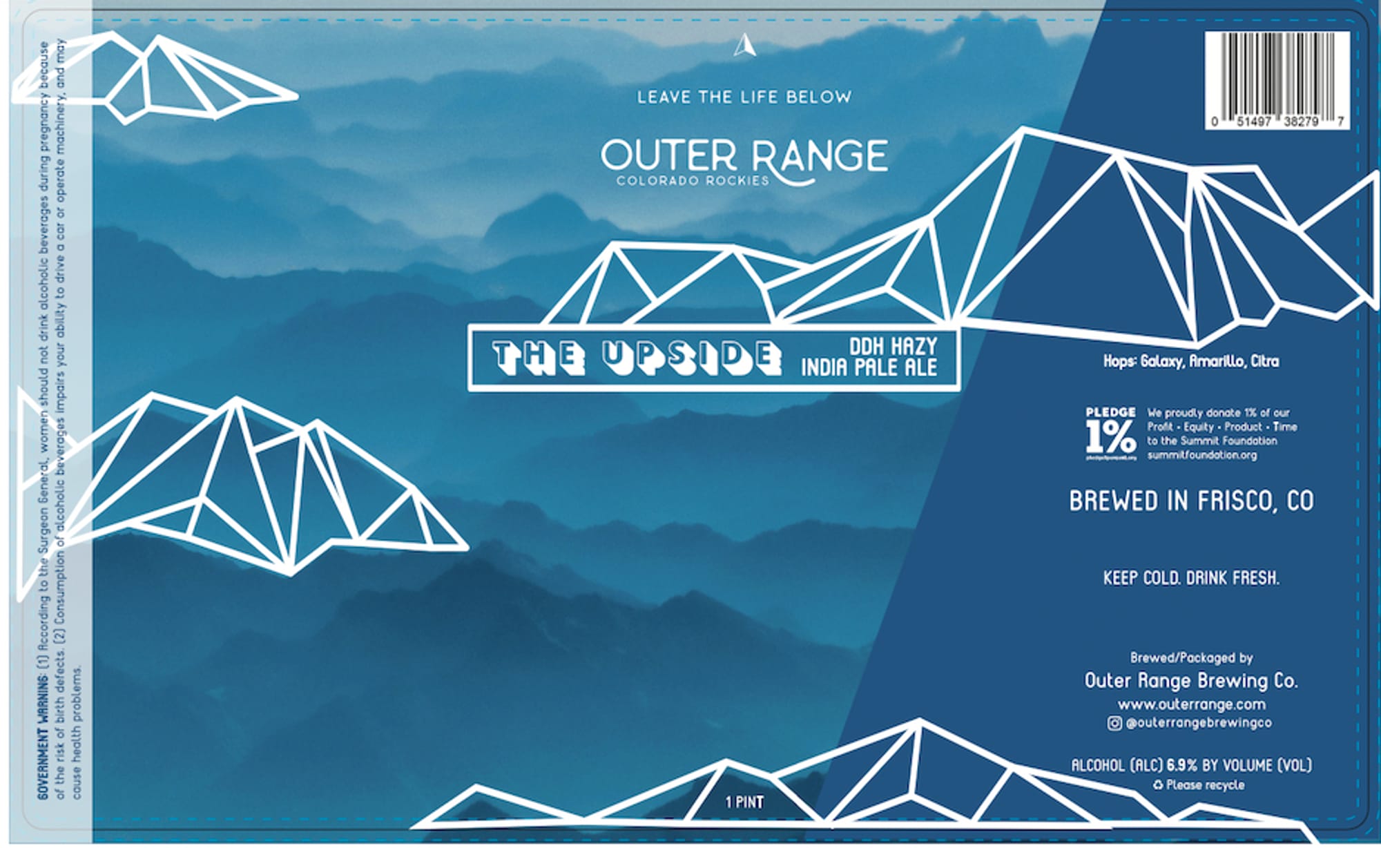 The Upside by Outer Range Brewing Co. - beer label