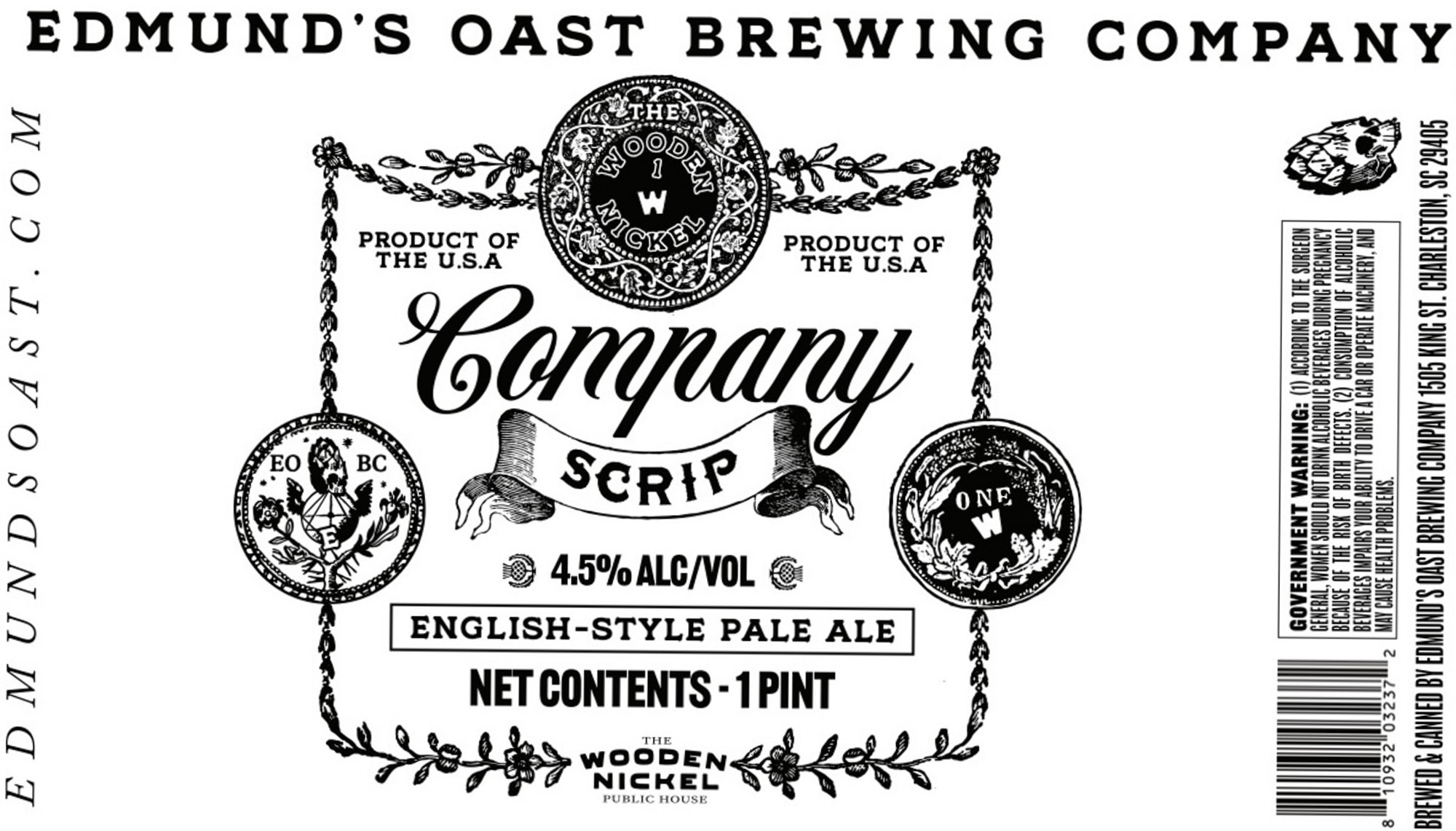 The Wooden Nickel by Edmund’s Oast Brewing Company - beer label