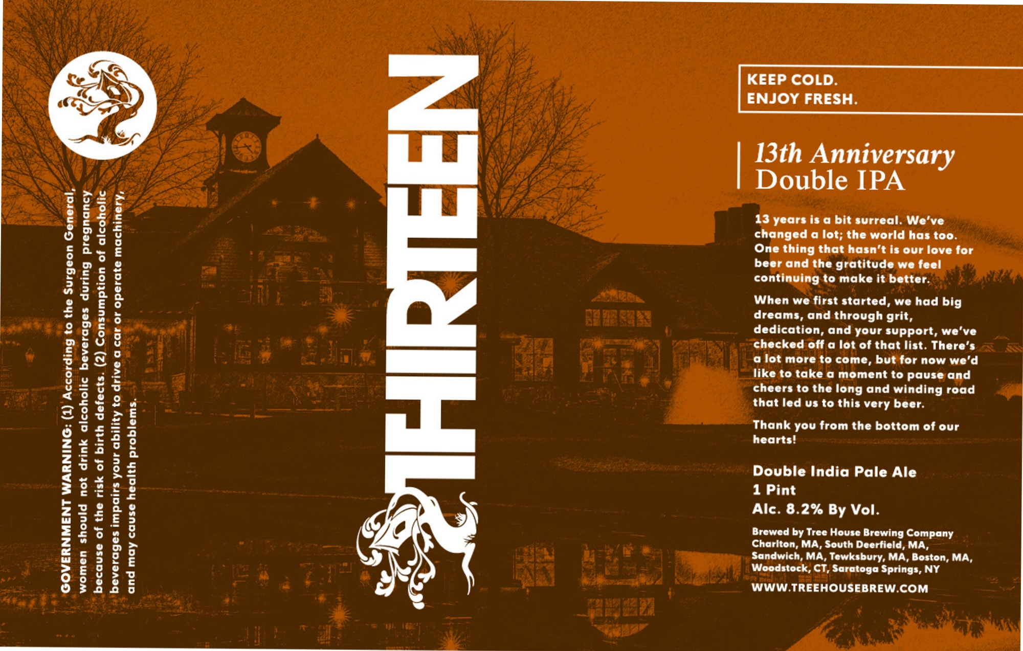 Thirteen by Tree House Brewing Company - beer label