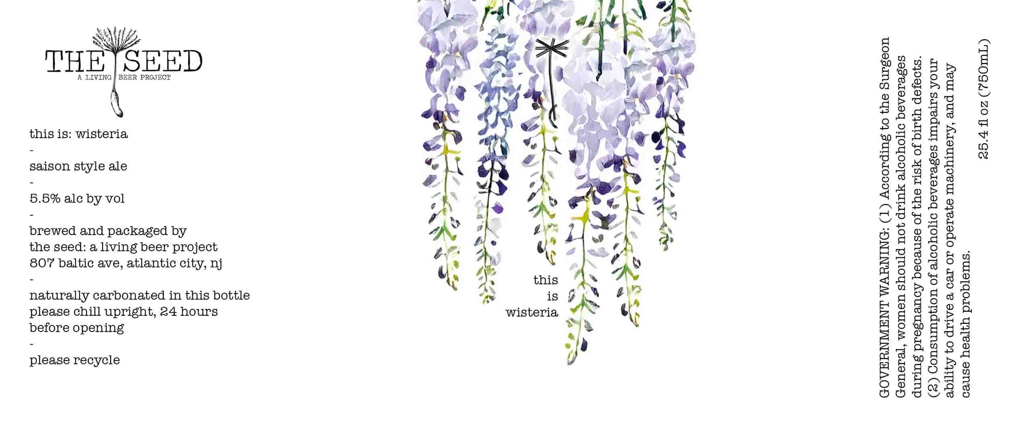 this is: wisteria by The Seed: A Living Beer Project - beer label