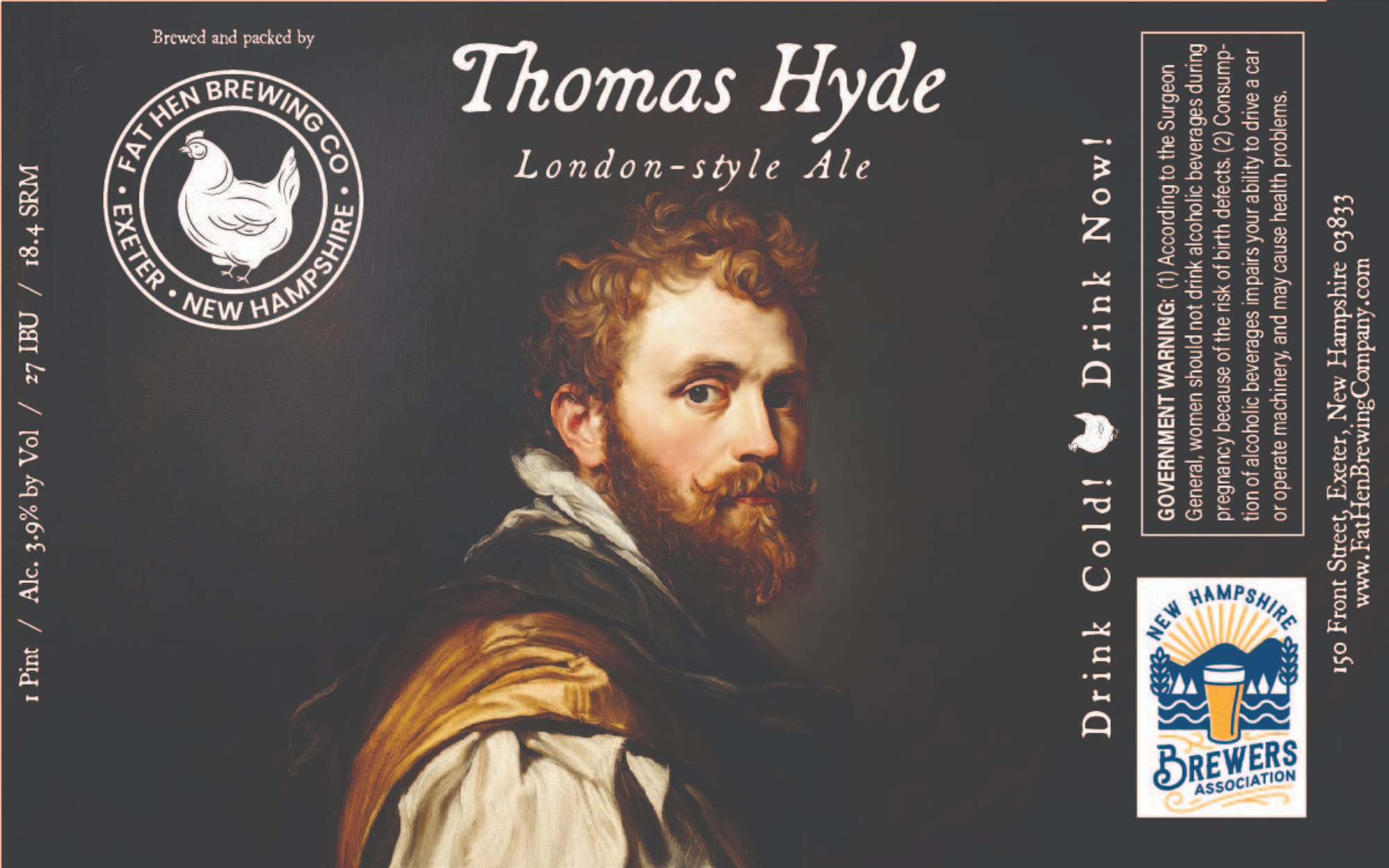 Thomas Hyde London-style Ale by Fat Hen Brewing Co. - beer label