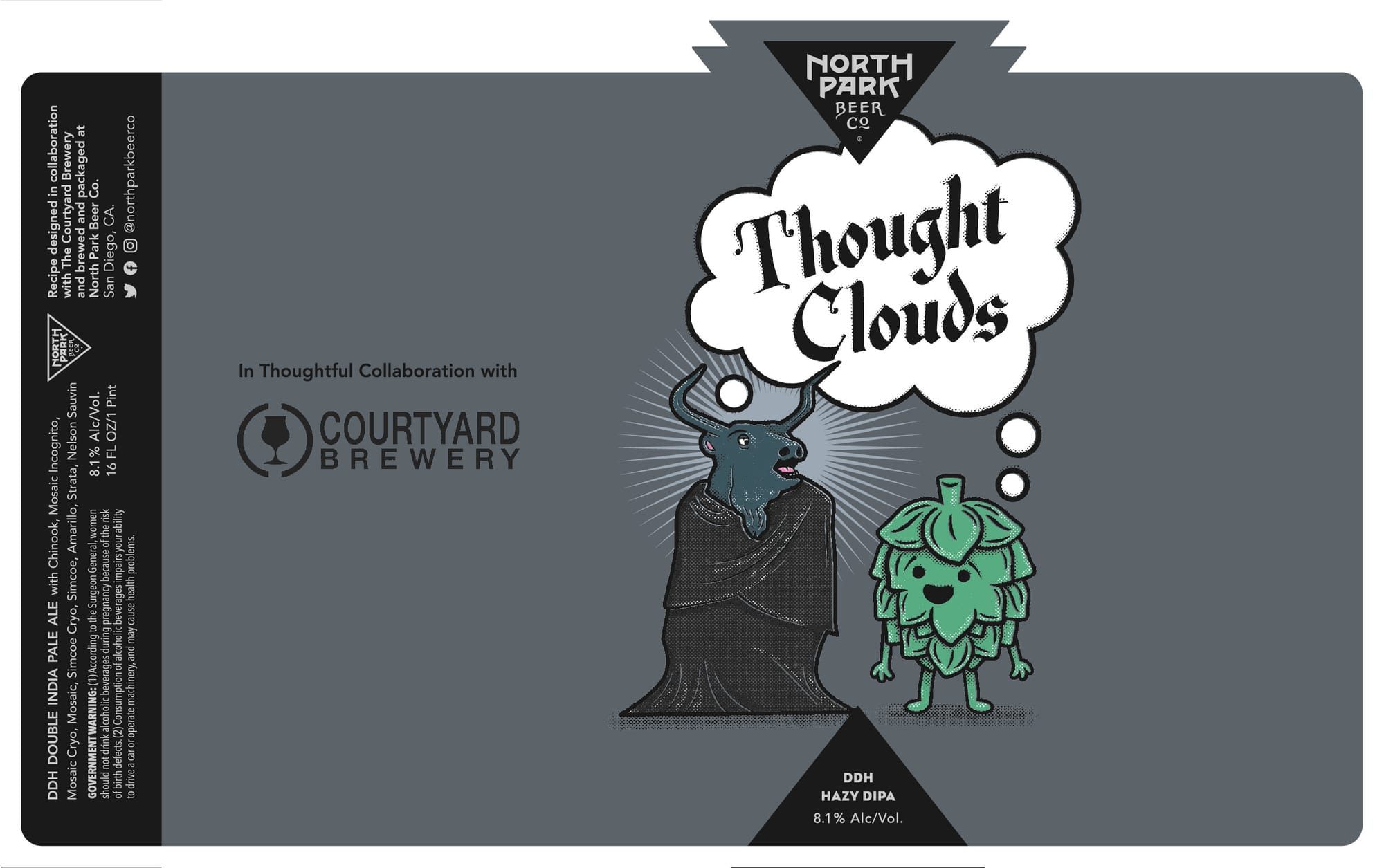 Thought Clouds by North Park Beer Co. - beer label