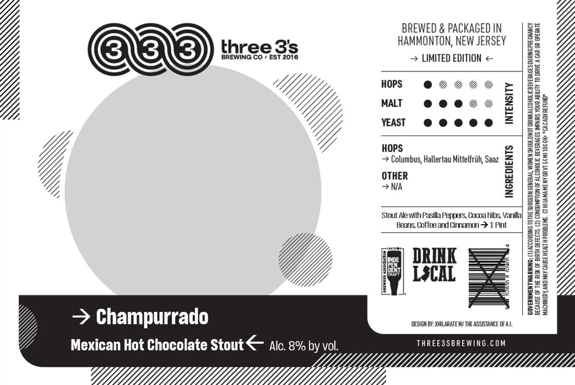 Champurrado by Three 3’s Brewing Co. - beer label