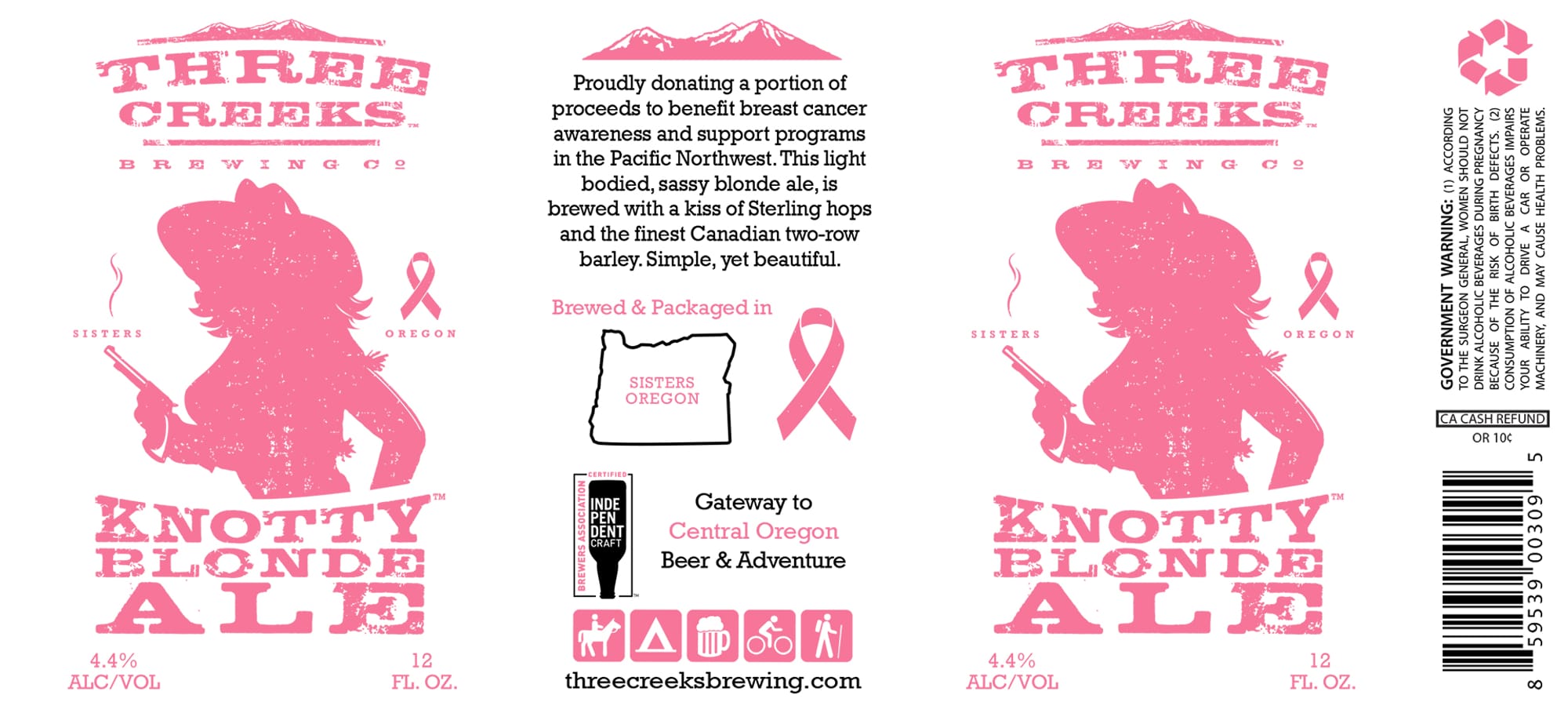 Knotty Blonde Ale by Three Creeks Brewing Co. - beer label