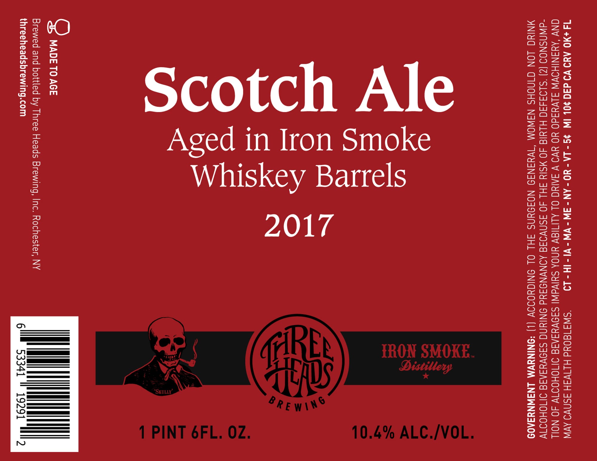 Scotch Ale by Three Heads Brewing - beer label