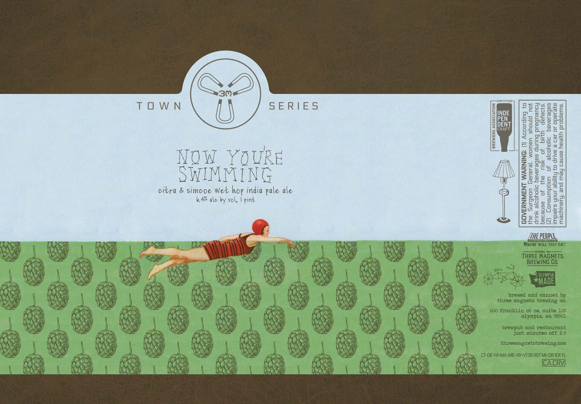 Now You’re Swimming by Three Magnets Brewing - beer label