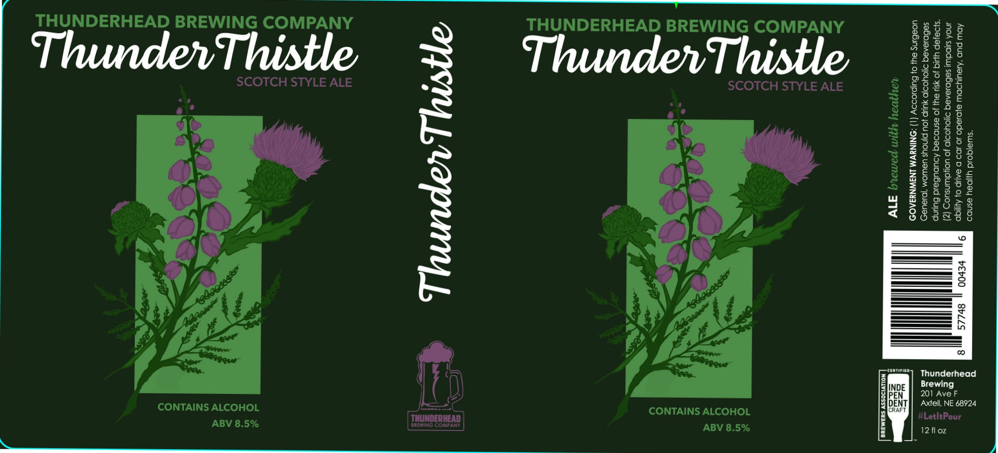 Thunder Thistle by Thunderhead Brewing Company - beer label
