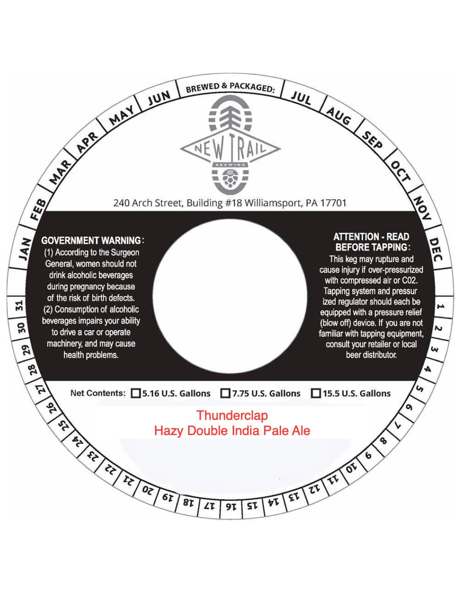 Thunderclap by New Trail Brewing - beer label