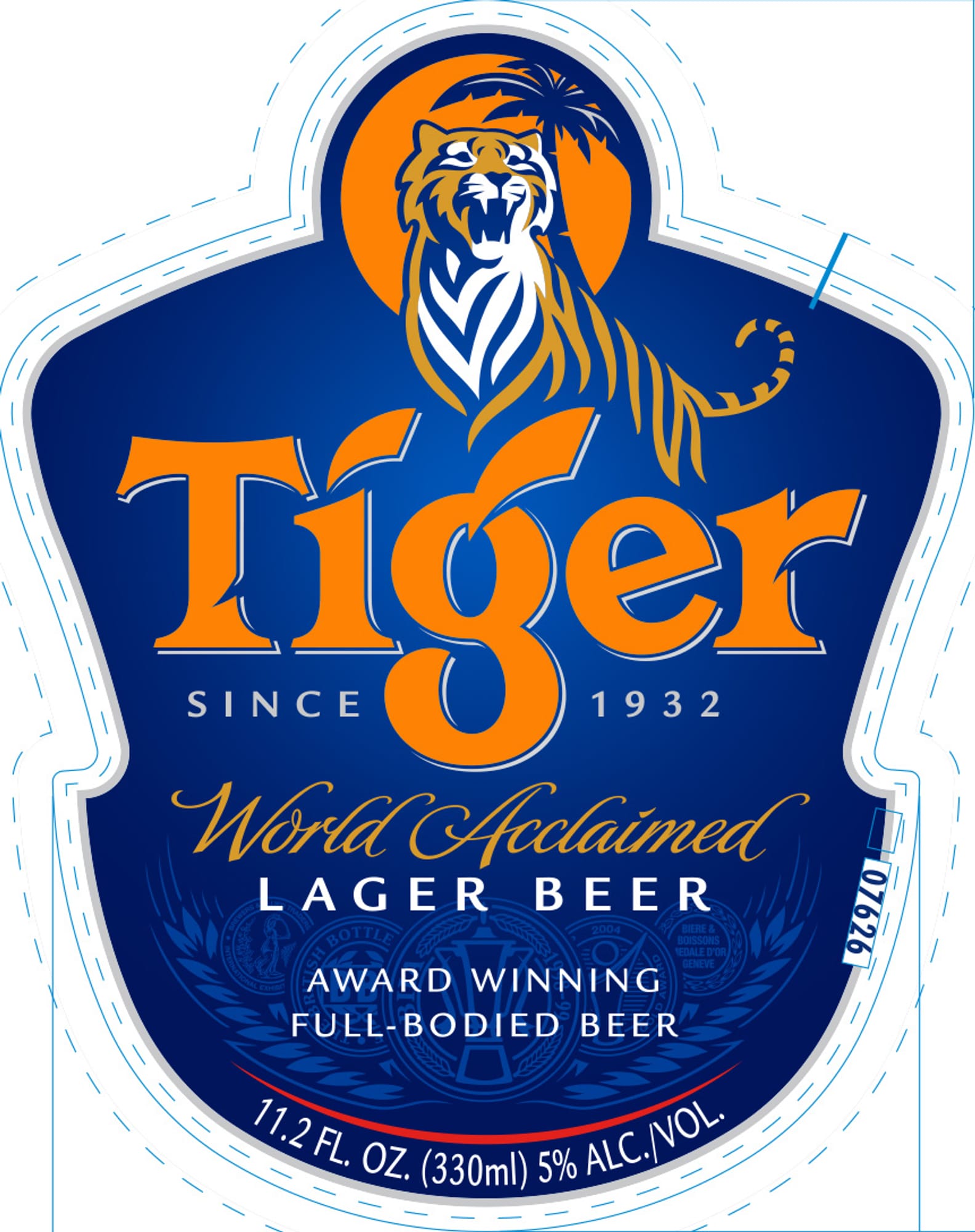 Tiger Lager by Tiger Beer - beer label