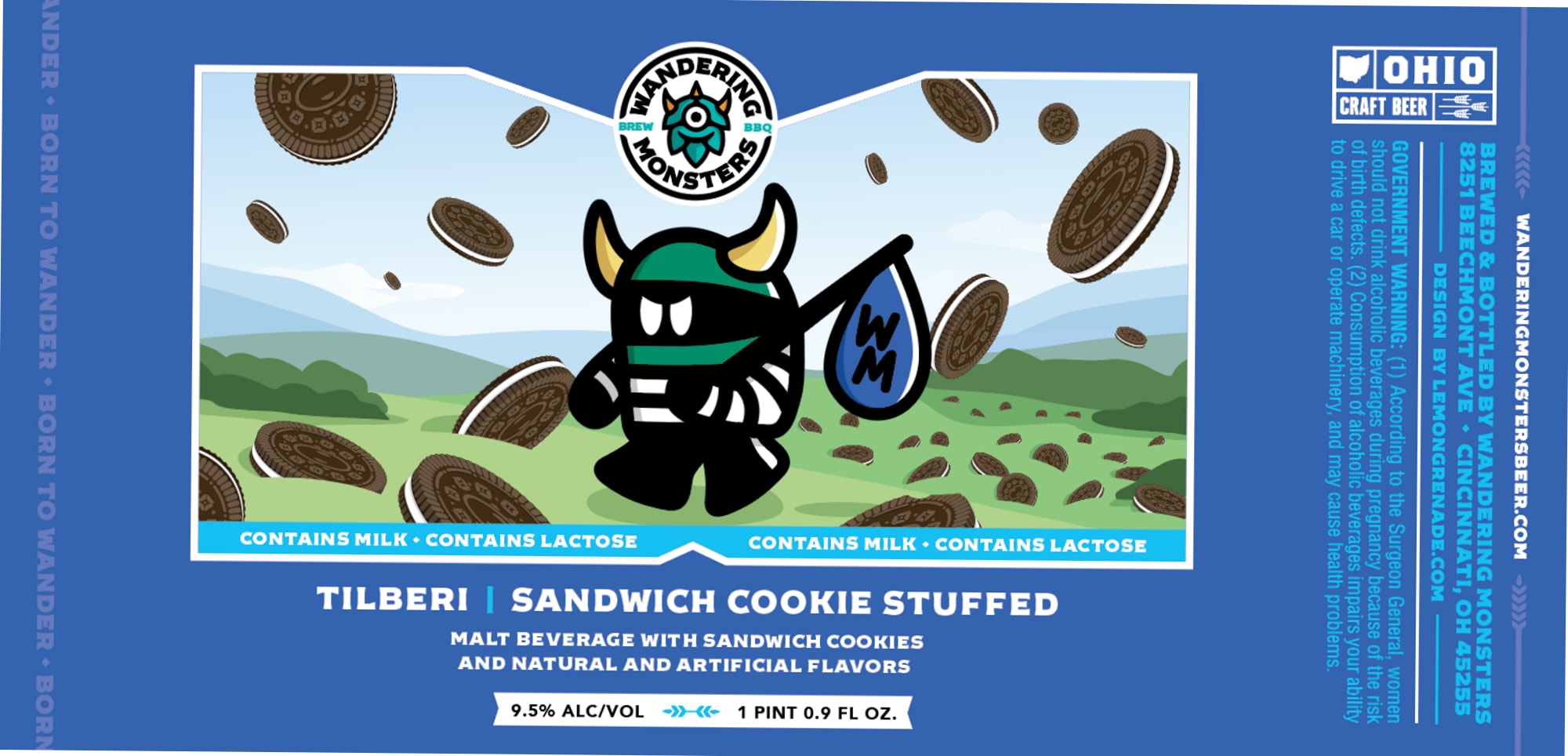 Tilberi Sandwich Cookie Stuffed by Wandering Monsters Beer - beer label