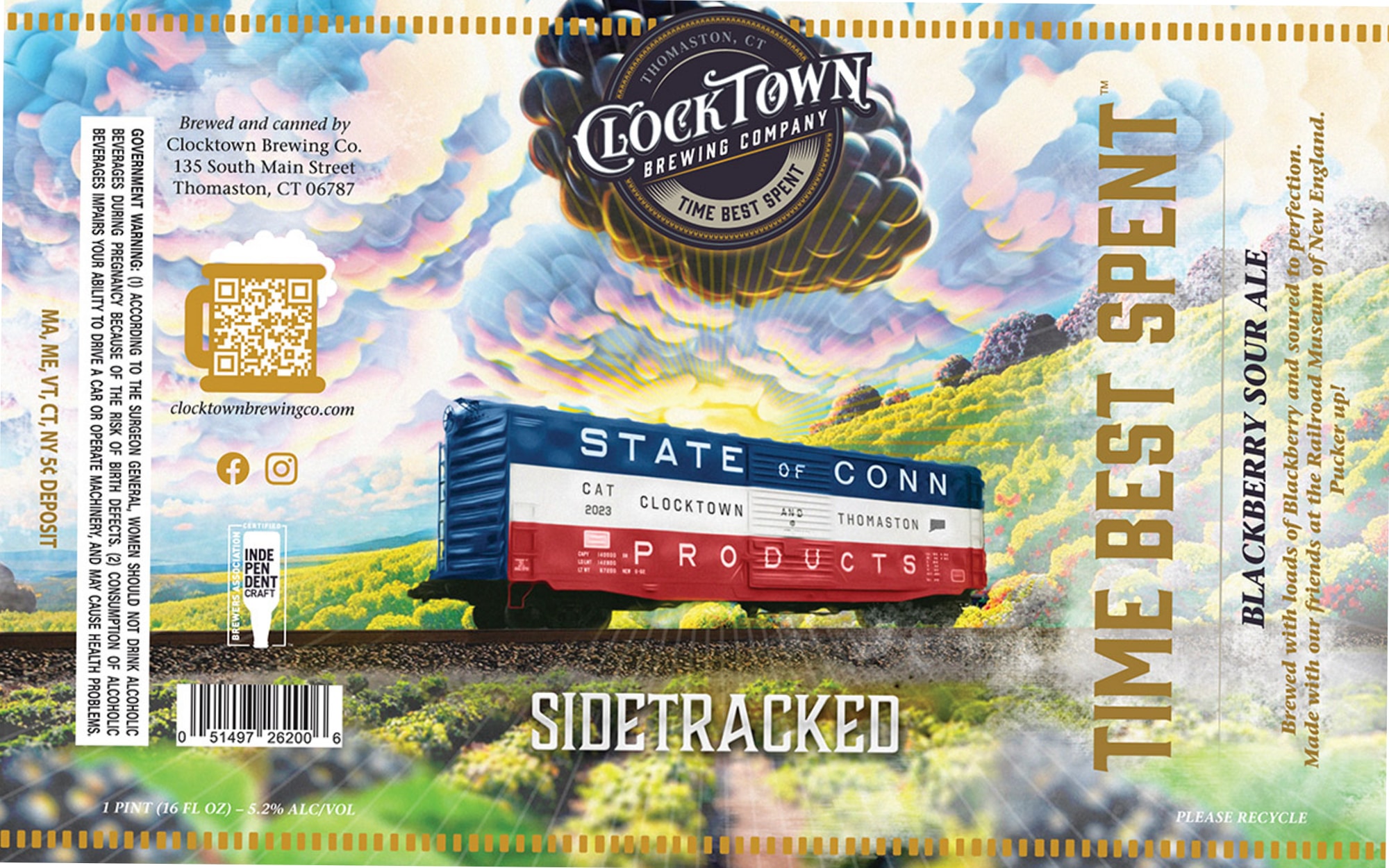 Time Best Spent by Clocktown Brewing Co. - beer label