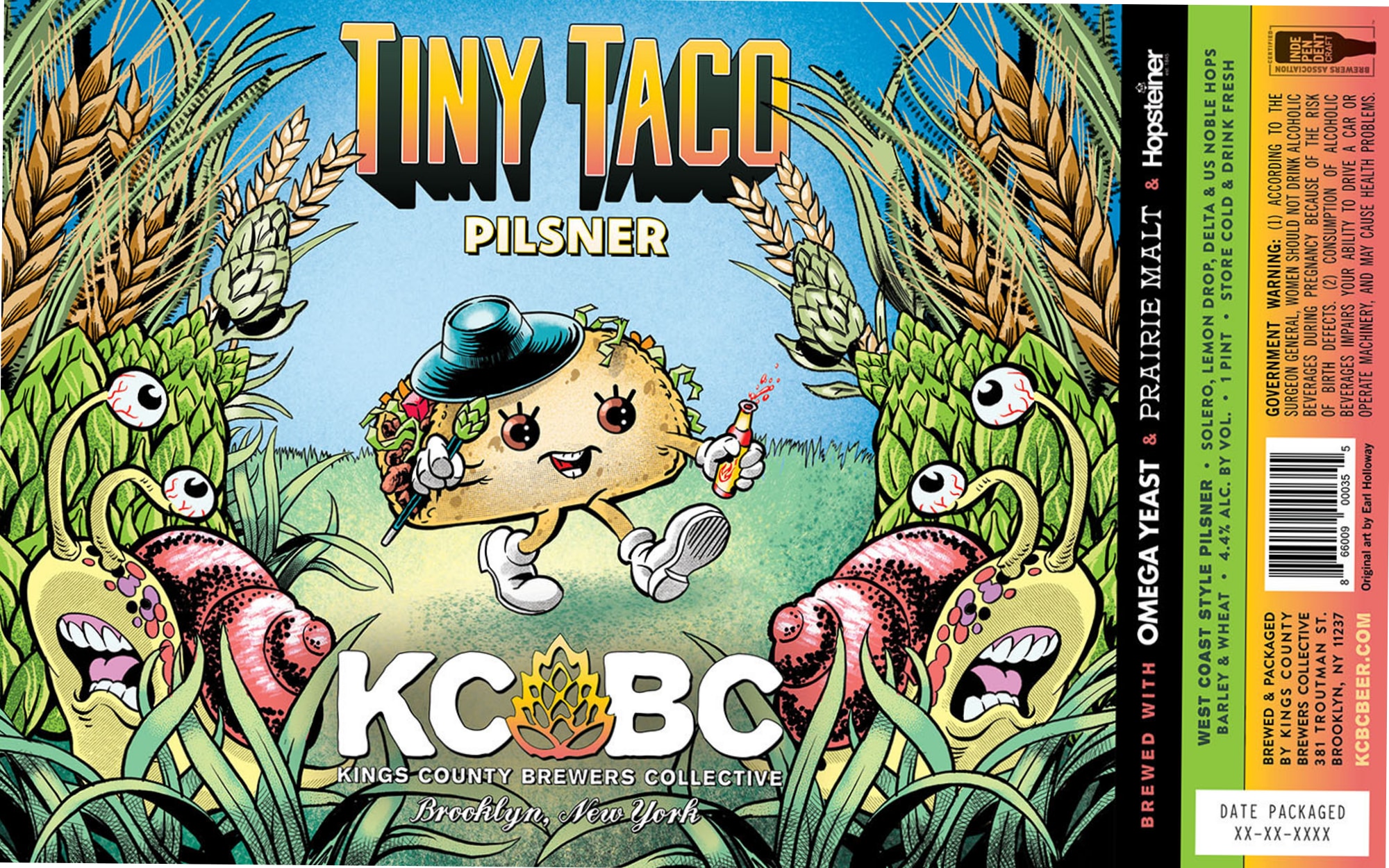 Tiny Taco Pilsner by Kings County Brewers Collective - beer label