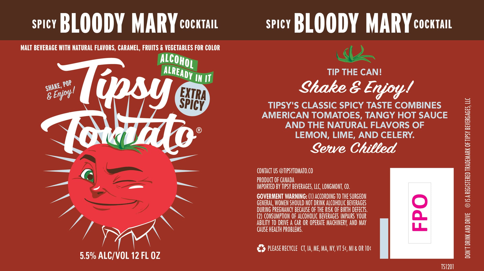 Tipsy Tomato by Tipsy Beverages - beer label