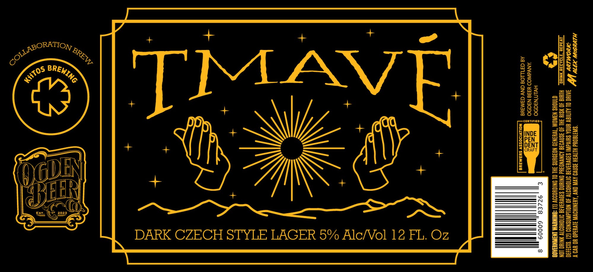 Tmavé by Kitos Brewing & Ogden Beer - beer label
