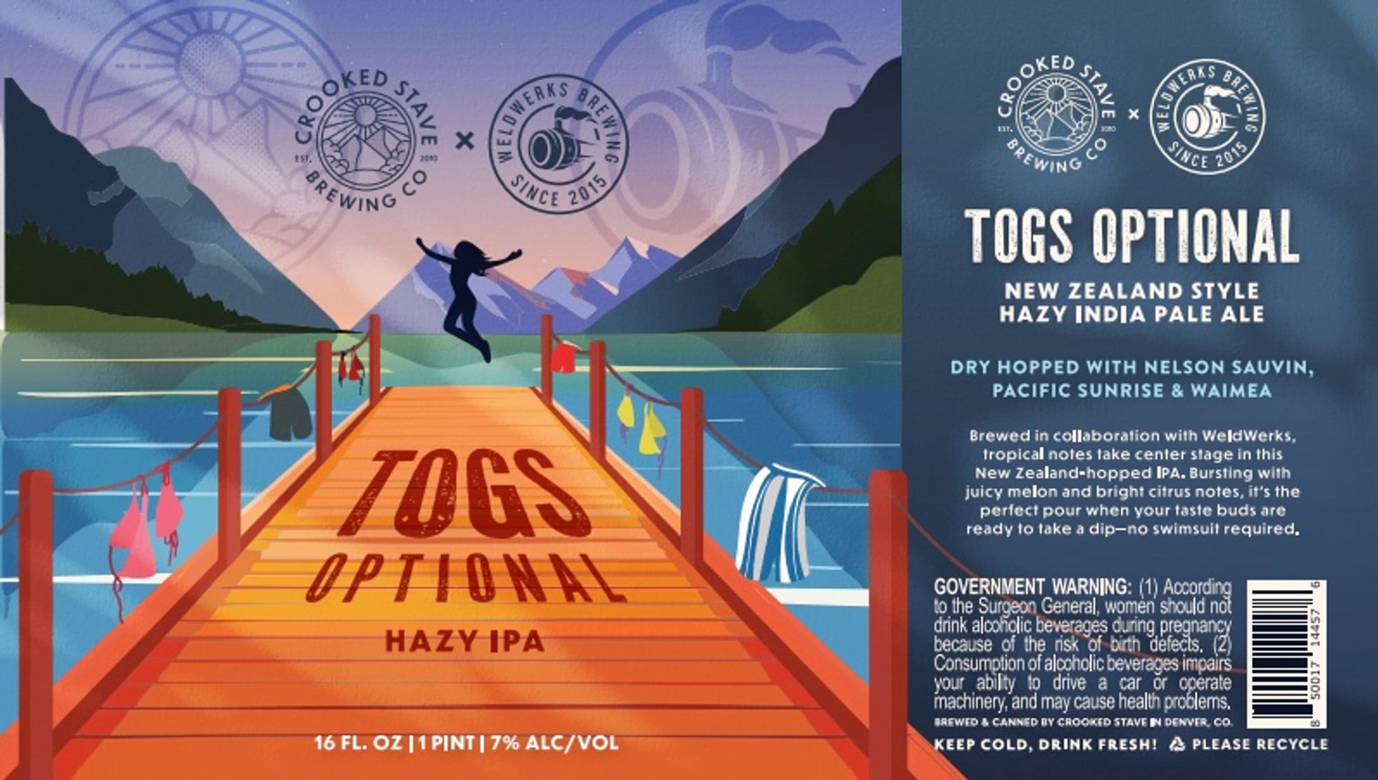 Togs Optional by Crooked Stave Brewing Co. - beer label