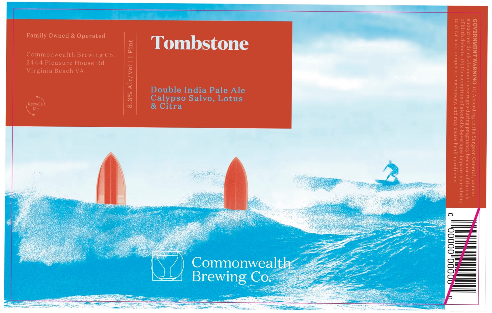 Tombstone Calypso Salvo by Commonwealth Brewing Co. - beer label