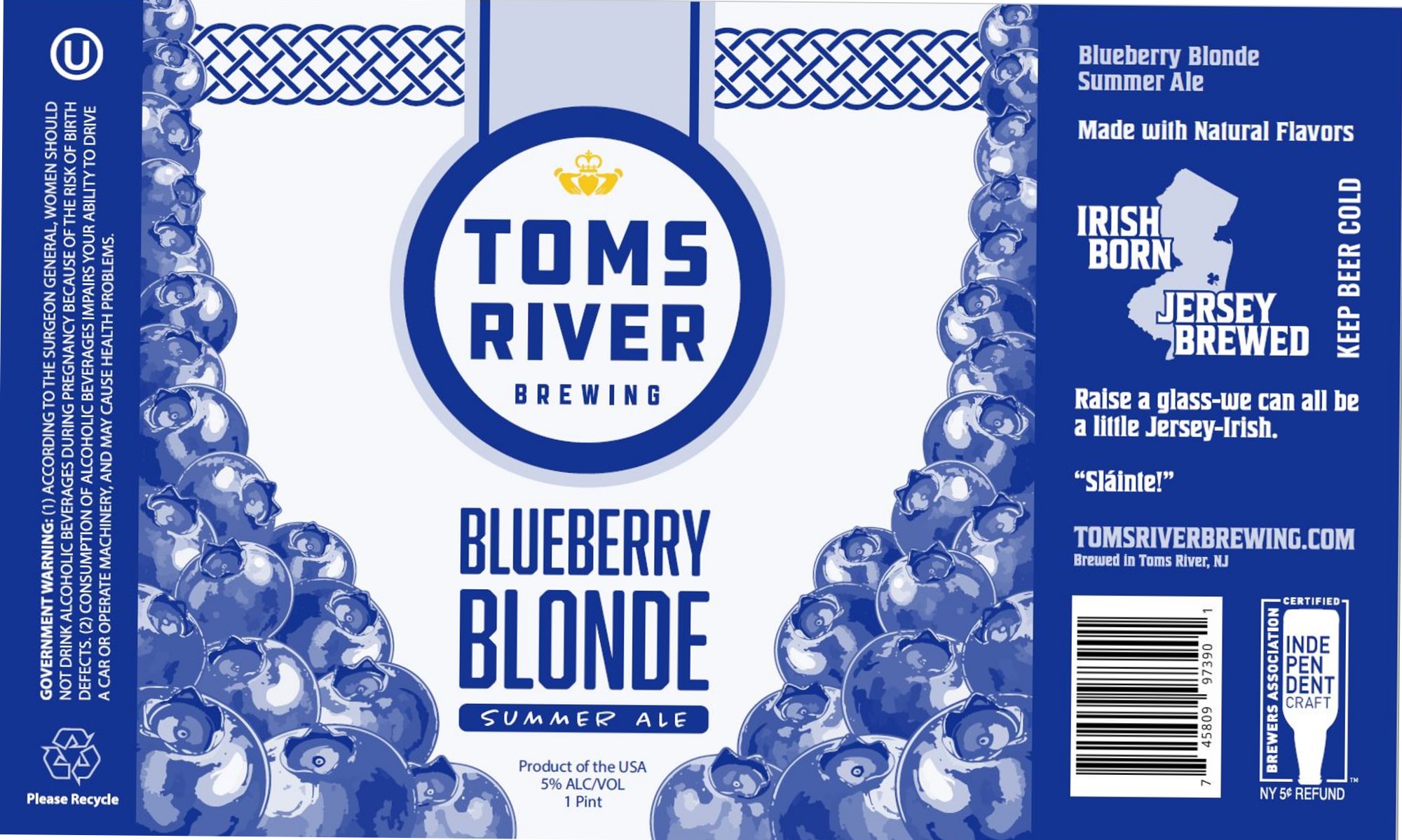 Blueberry Blonde by Tom’s River Brewing - beer label