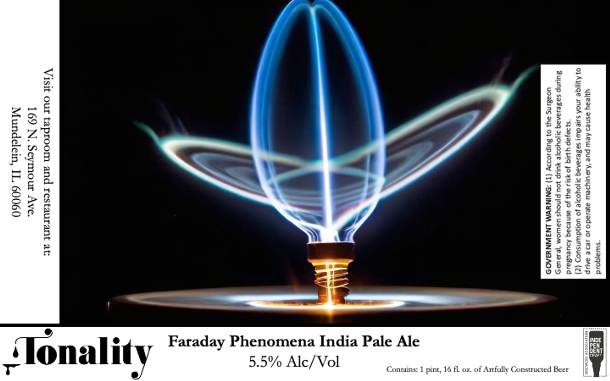 Faraday Phenomena India Pale Ale by Tonality Brewing - beer label