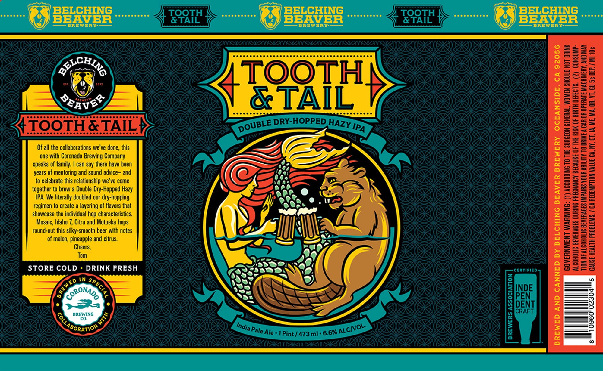 Tooth & Tail by Belching Beaver Brewery - beer label