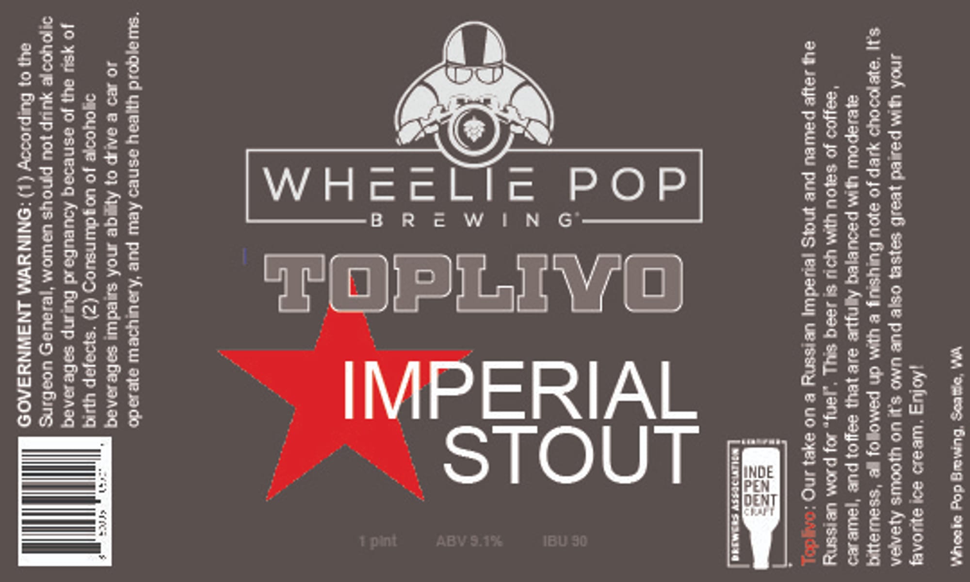 Toplivo by Wheelie Pop Brewing - beer label