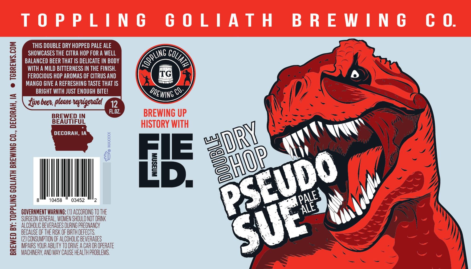 Pseudo Sue by Toppling Goliath Brewing Co. - beer label