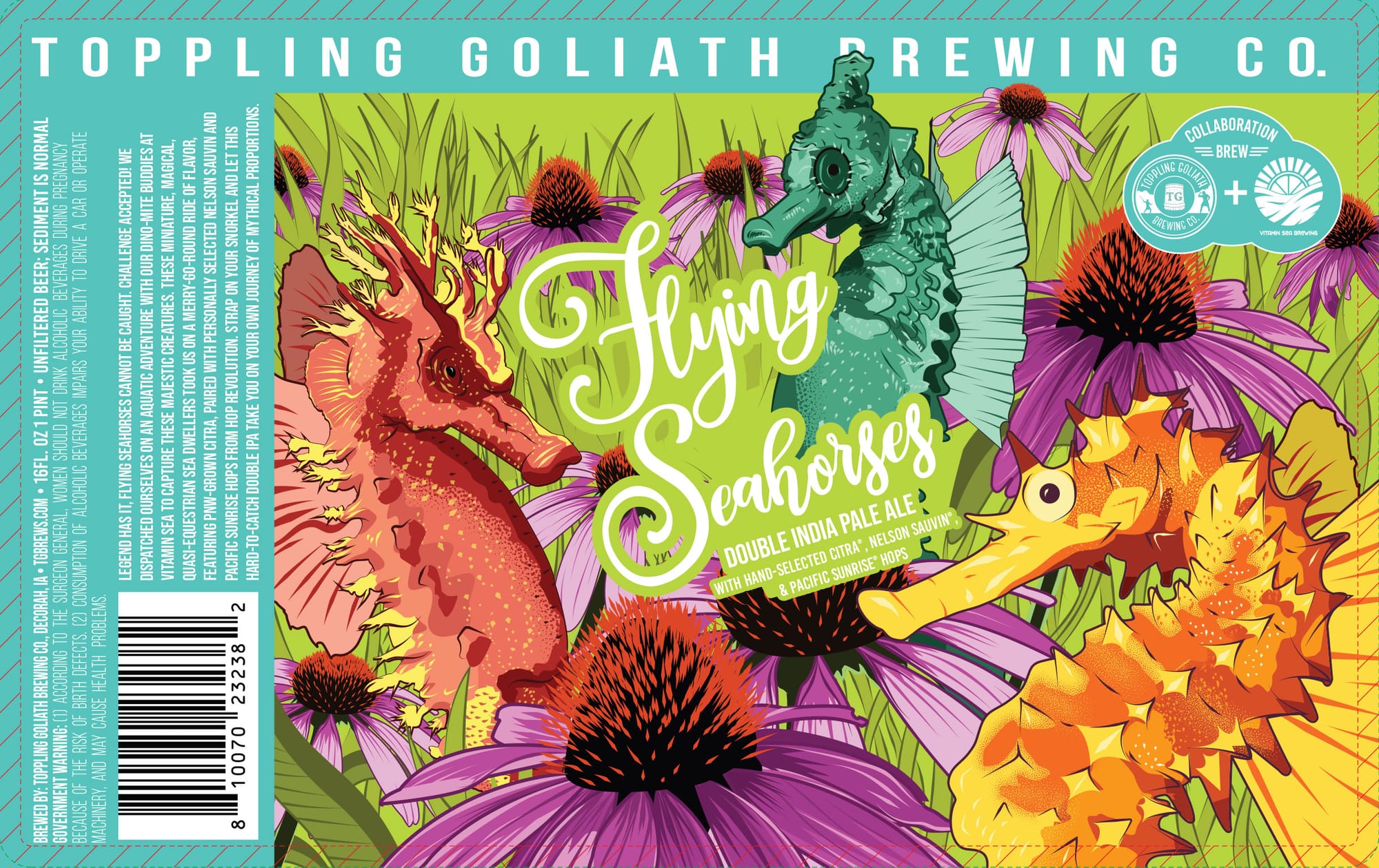 Flying Seahorses by Toppling Goliath Brewing Co. - beer label