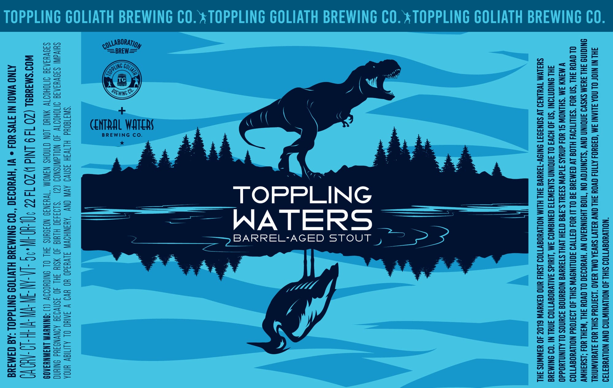 Toppling Waters by Toppling Goliath Brewing Co. - beer label