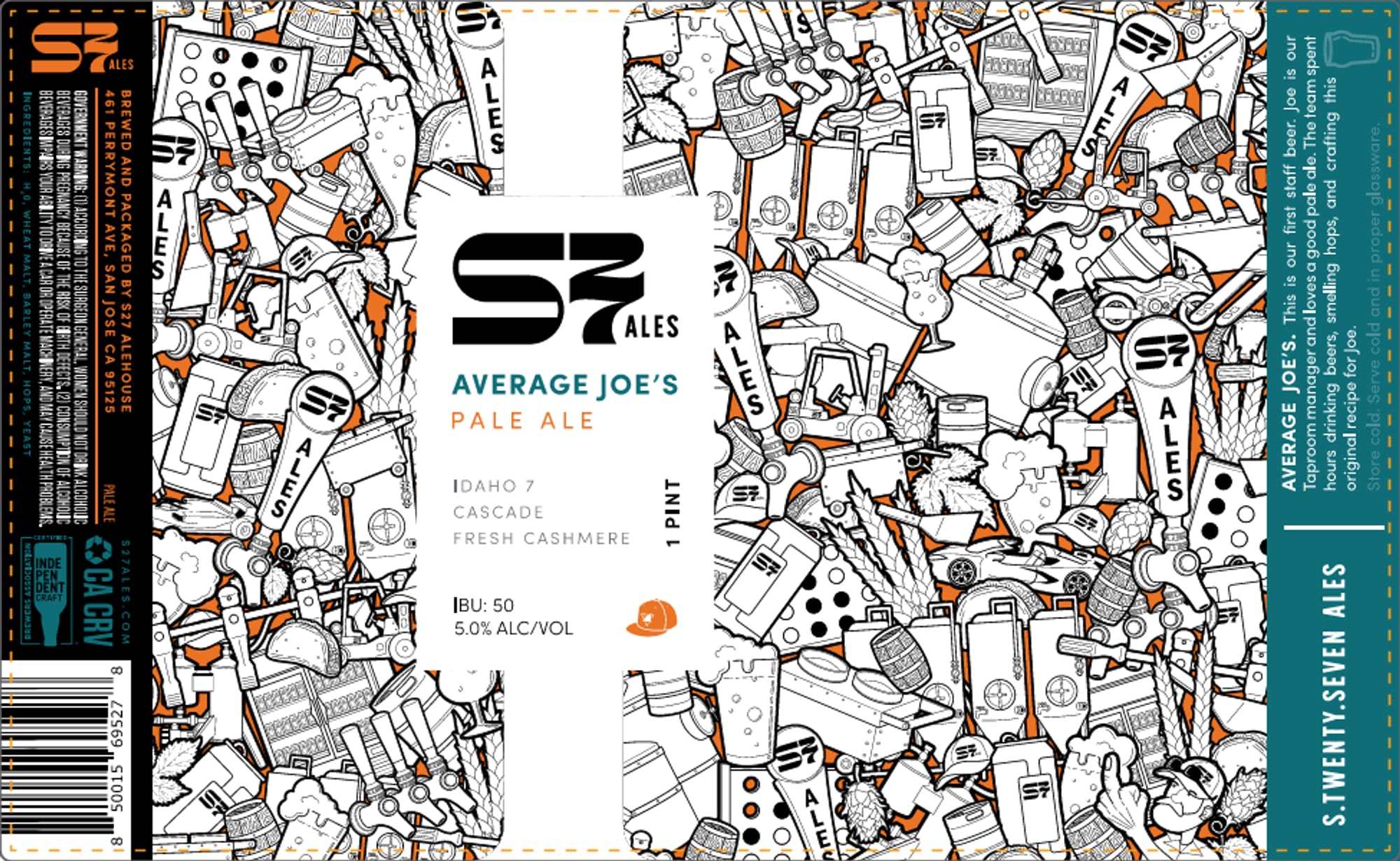 Average Joe’s Pale Ale by S2 Ales - beer label